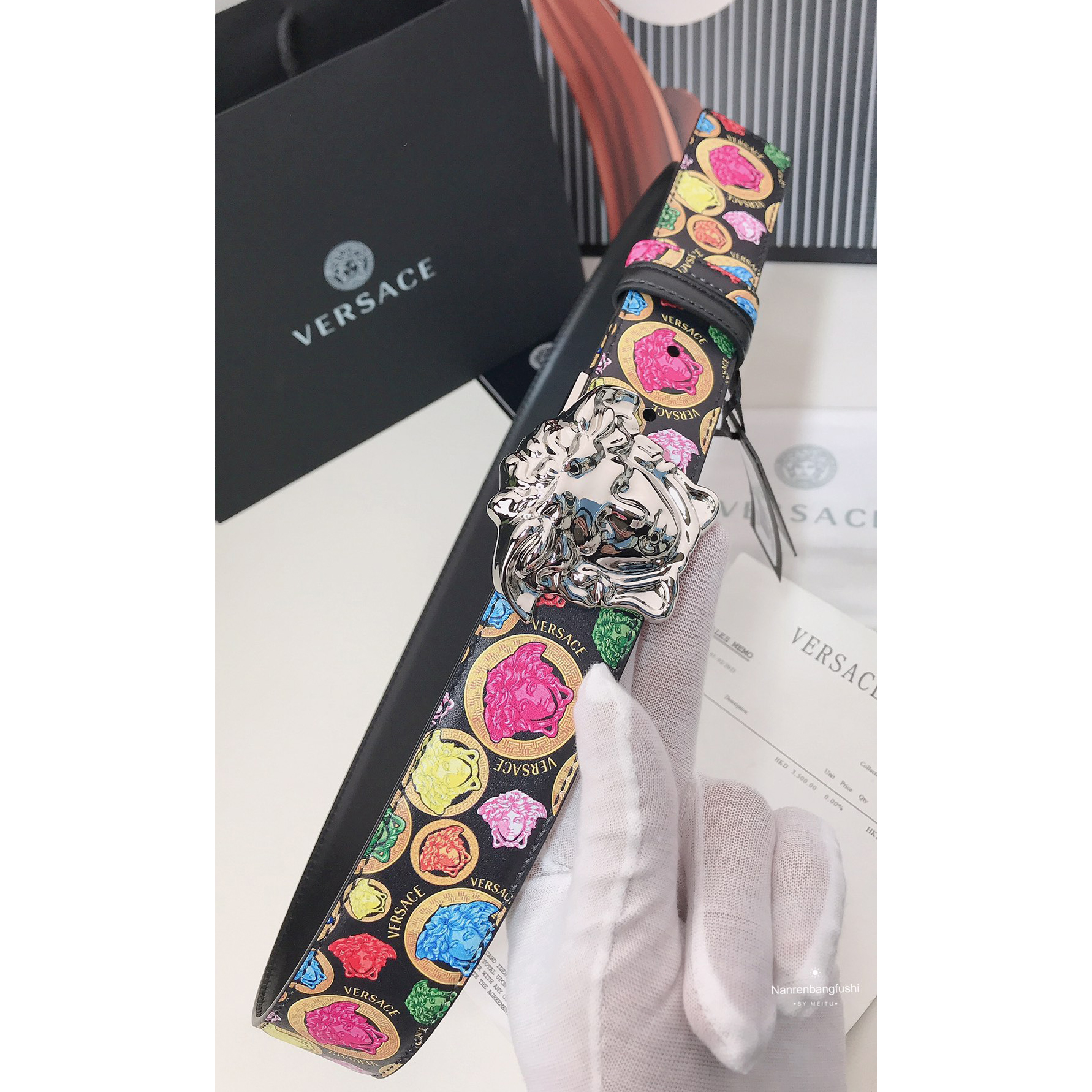 Versace Medusa Print 40 MM Belt  - EUR FASHION