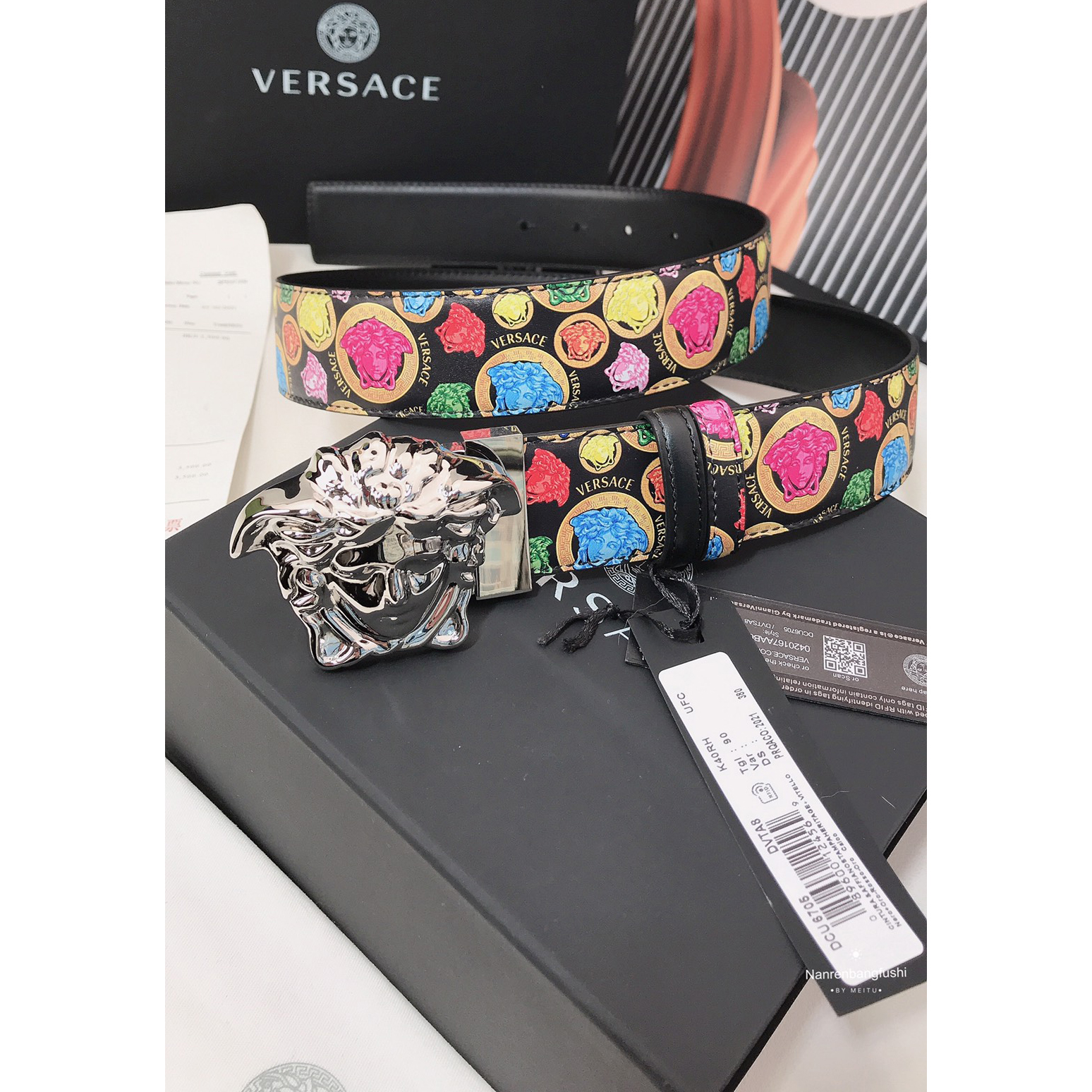 Versace Medusa Print 40 MM Belt  - EUR FASHION