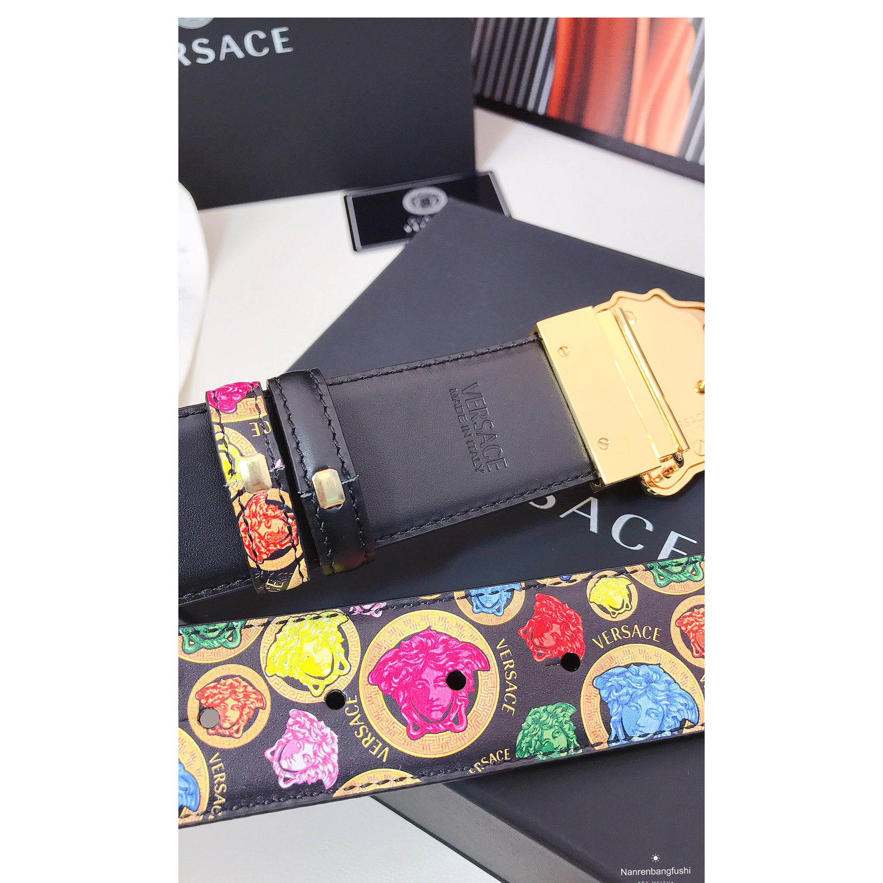 Versace Medusa Print 40 MM Belt  - EUR FASHION