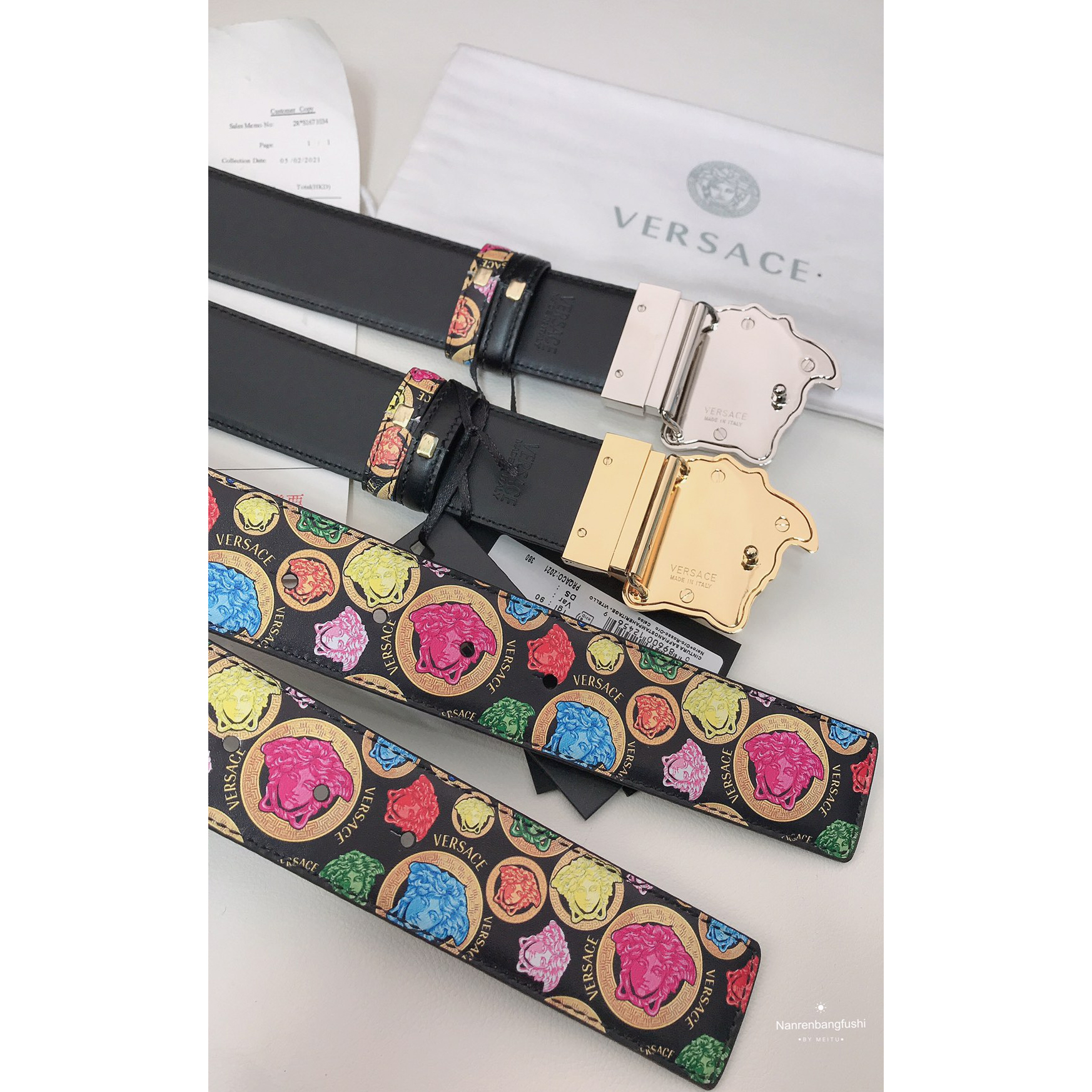 Versace Medusa Print 40 MM Belt  - EUR FASHION