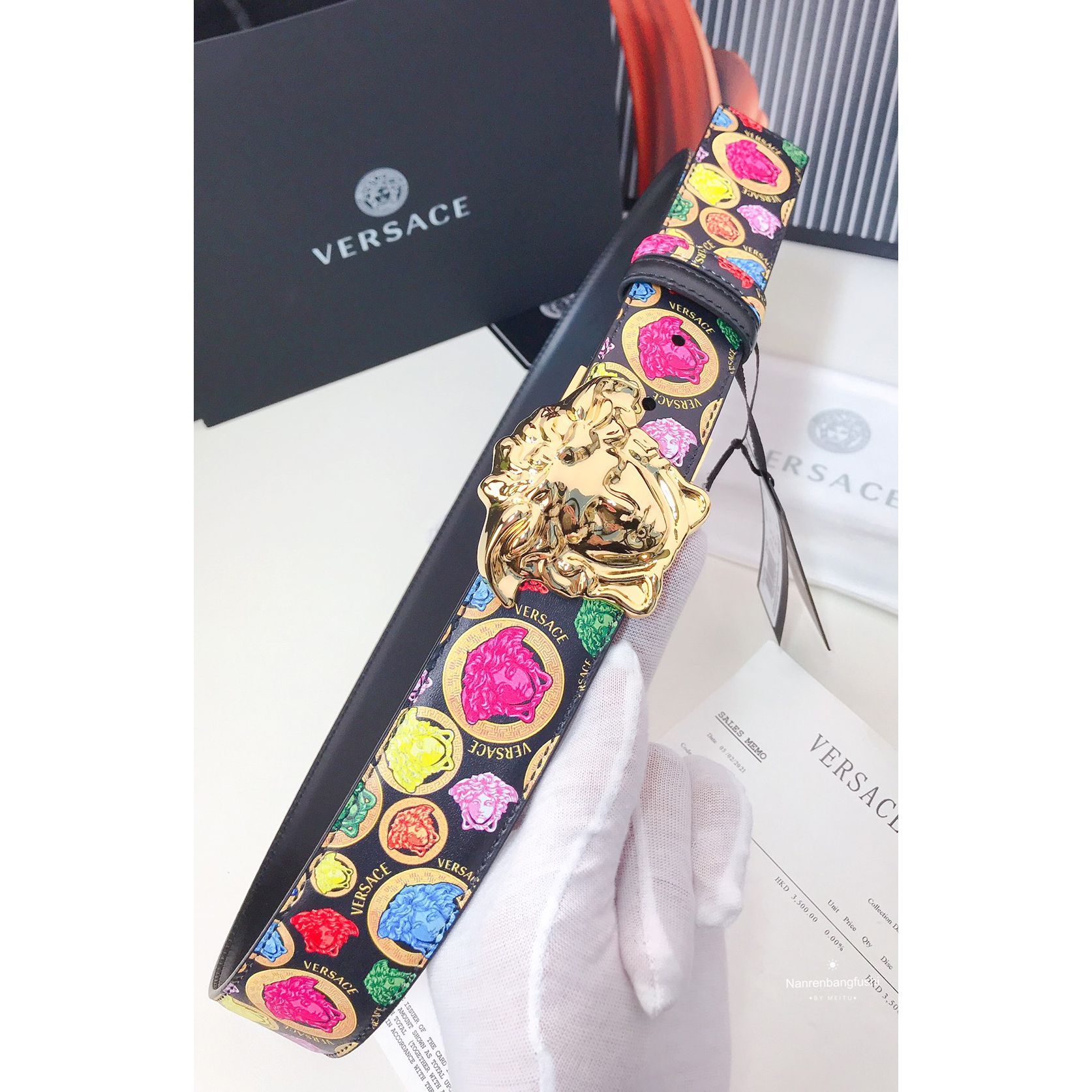 Versace Medusa Print 40 MM Belt  - EUR FASHION