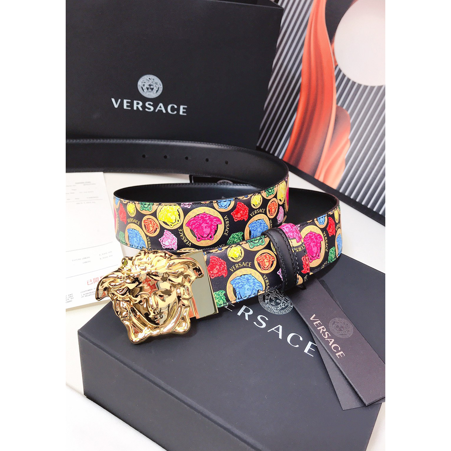 Versace Medusa Print 40 MM Belt  - EUR FASHION