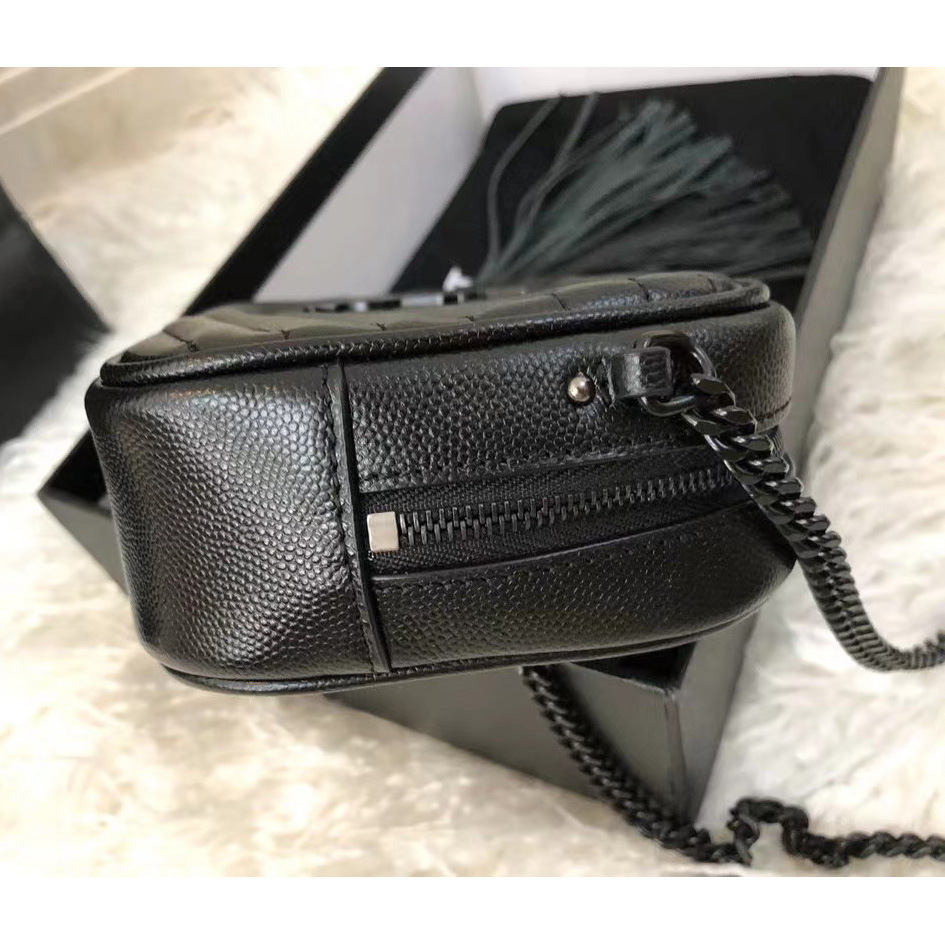 Saint Laurent Black Leather Shoulder Bag (19-10.5-5CM) - EUR FASHION