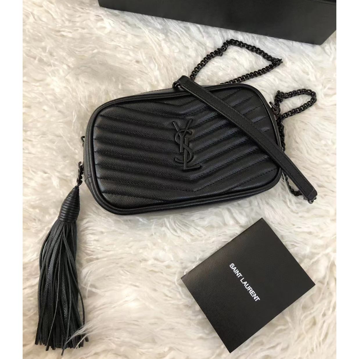 Saint Laurent Black Leather Shoulder Bag (19-10.5-5CM) - EUR FASHION