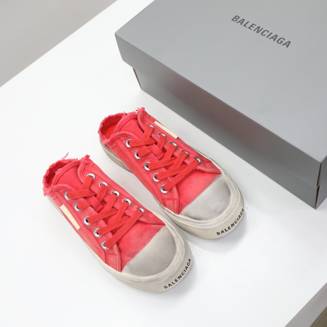 Balenciaga Men's Paris Sneaker Mule In Red - EUR FASHION