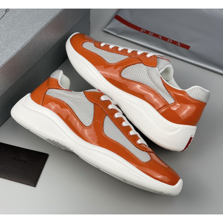 Prada Male America's Cup Sneaker In Orange(upon uk size) - EUR FASHION