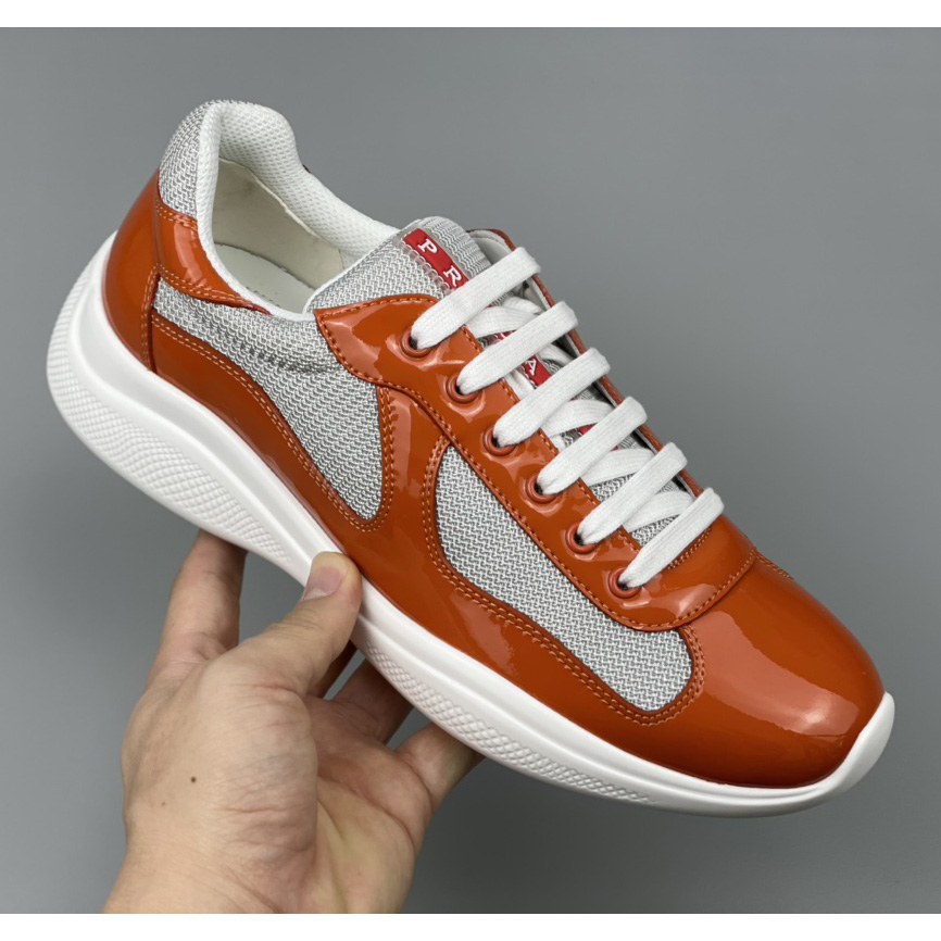 Prada Male America's Cup Sneaker In Orange(upon uk size) - EUR FASHION