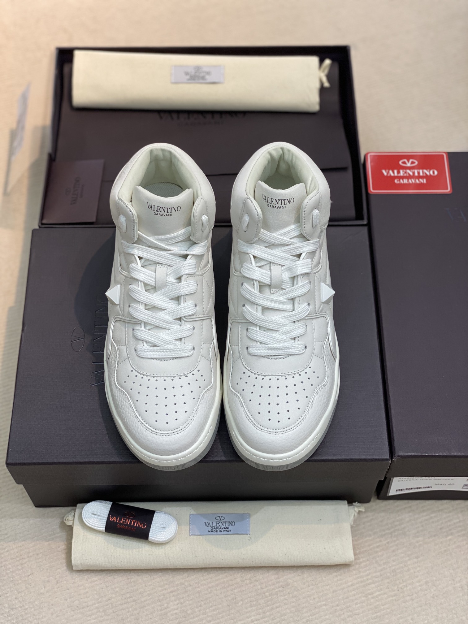 Valenti One Stud Mid-Top Nappa Sneaker - EUR FASHION