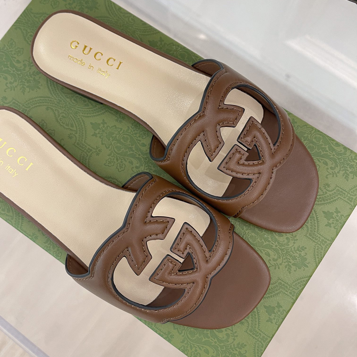 Gucci Women's Interlocking G Cut-Out Slide Sandal - EUR FASHION