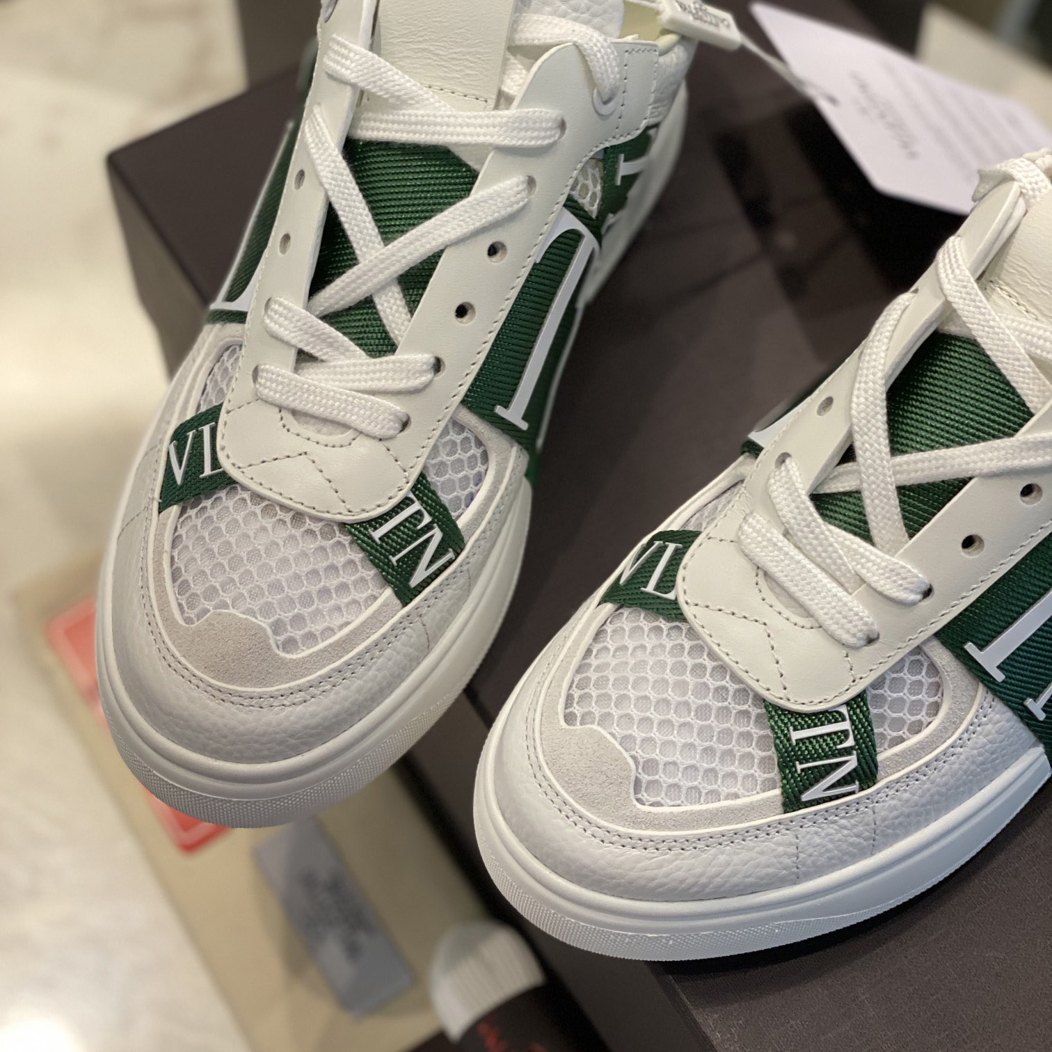 Valenti  VL7N Low-Top Sneakers In Calfskin And Mesh Fabric With Bands - EUR FASHION