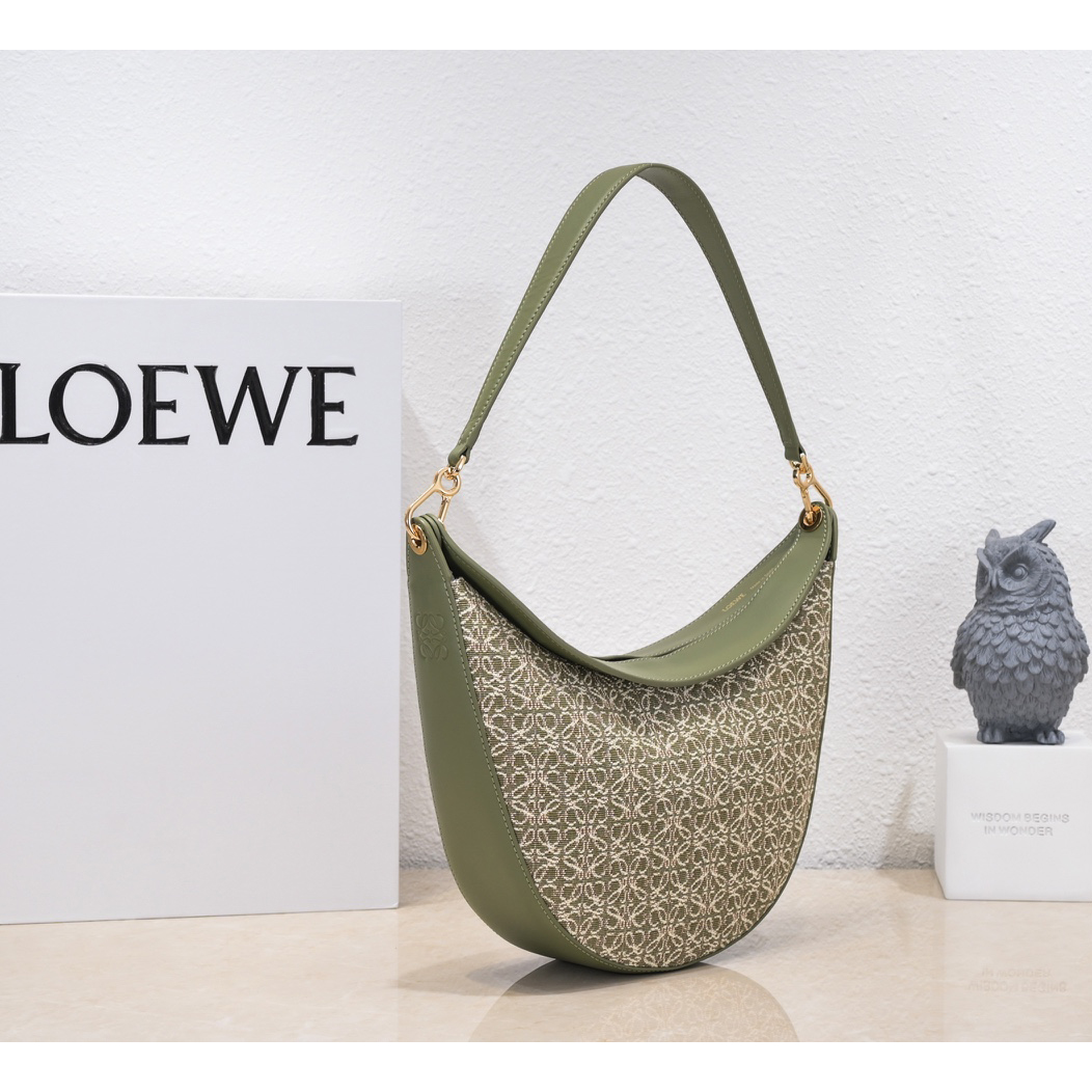 Loewe Luna Bag In Anagram Jacquard And Classic Calfskin(29.5-27-8cm) - EUR FASHION