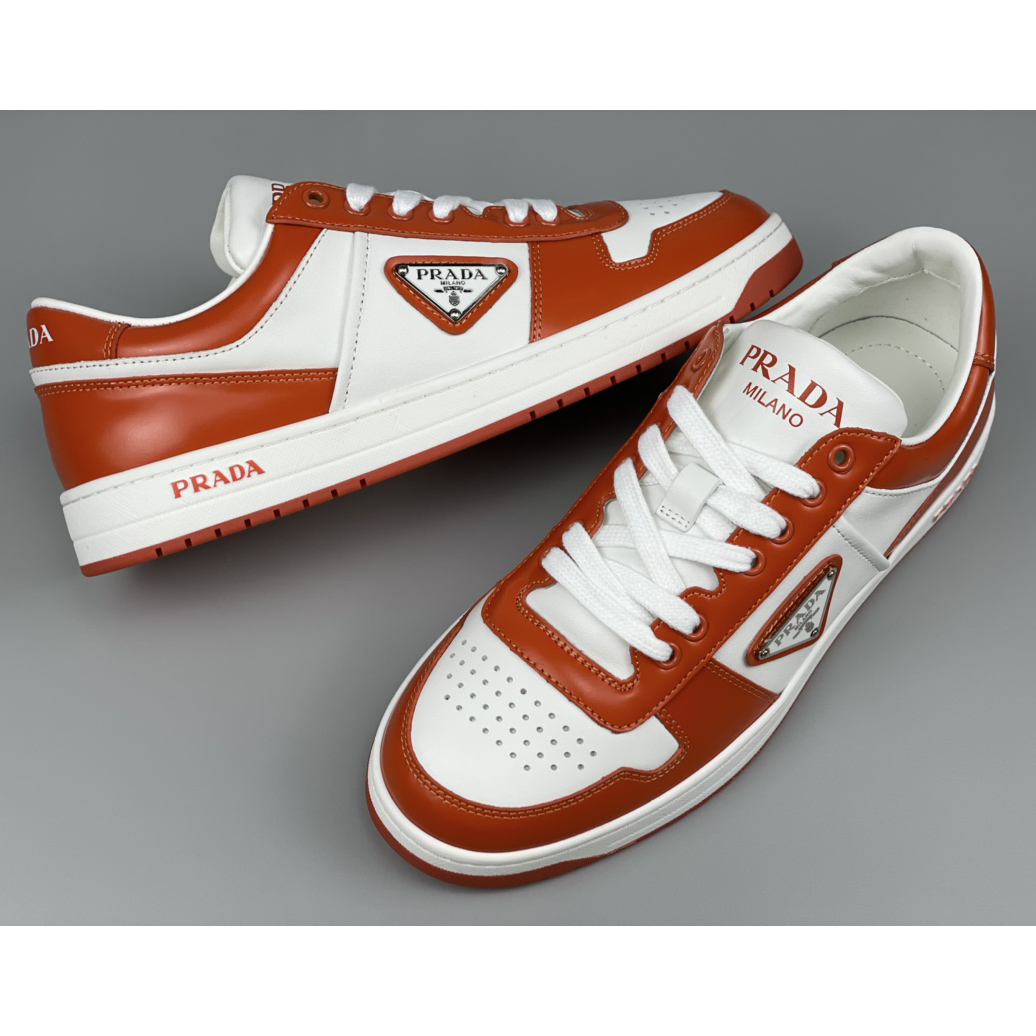 Prada Downtown Leather Sneakers - EUR FASHION