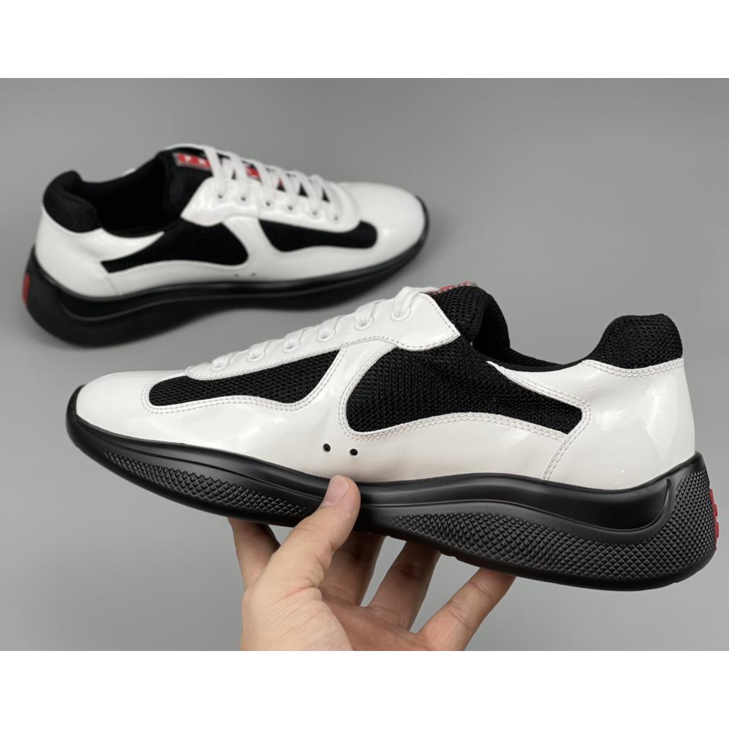 Prada Male America's Cup Sneaker In Black/White - EUR FASHION