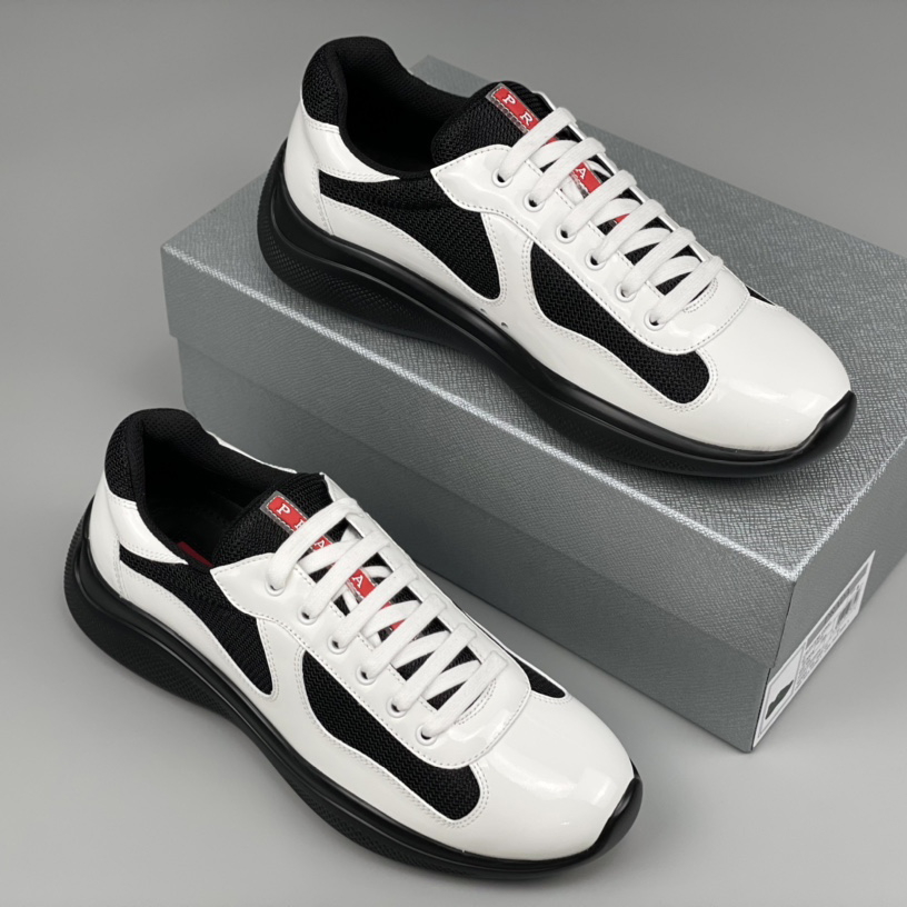 Prada Male America's Cup Sneaker In Black/White - EUR FASHION