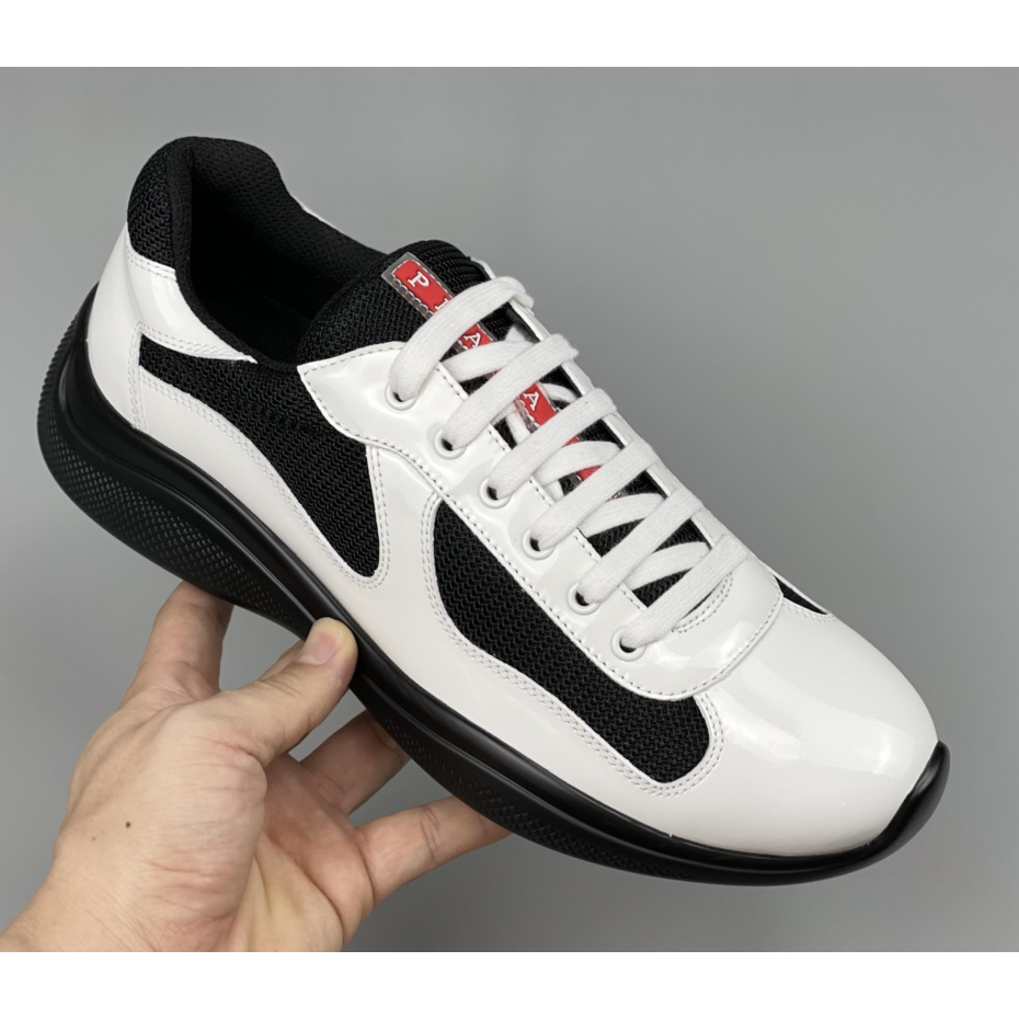 Prada Male America's Cup Sneaker In Black/White - EUR FASHION
