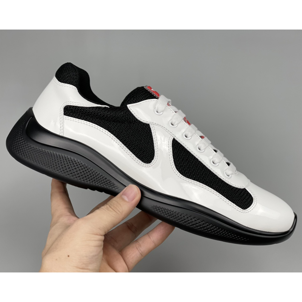Prada Male America's Cup Sneaker In Black/White - EUR FASHION