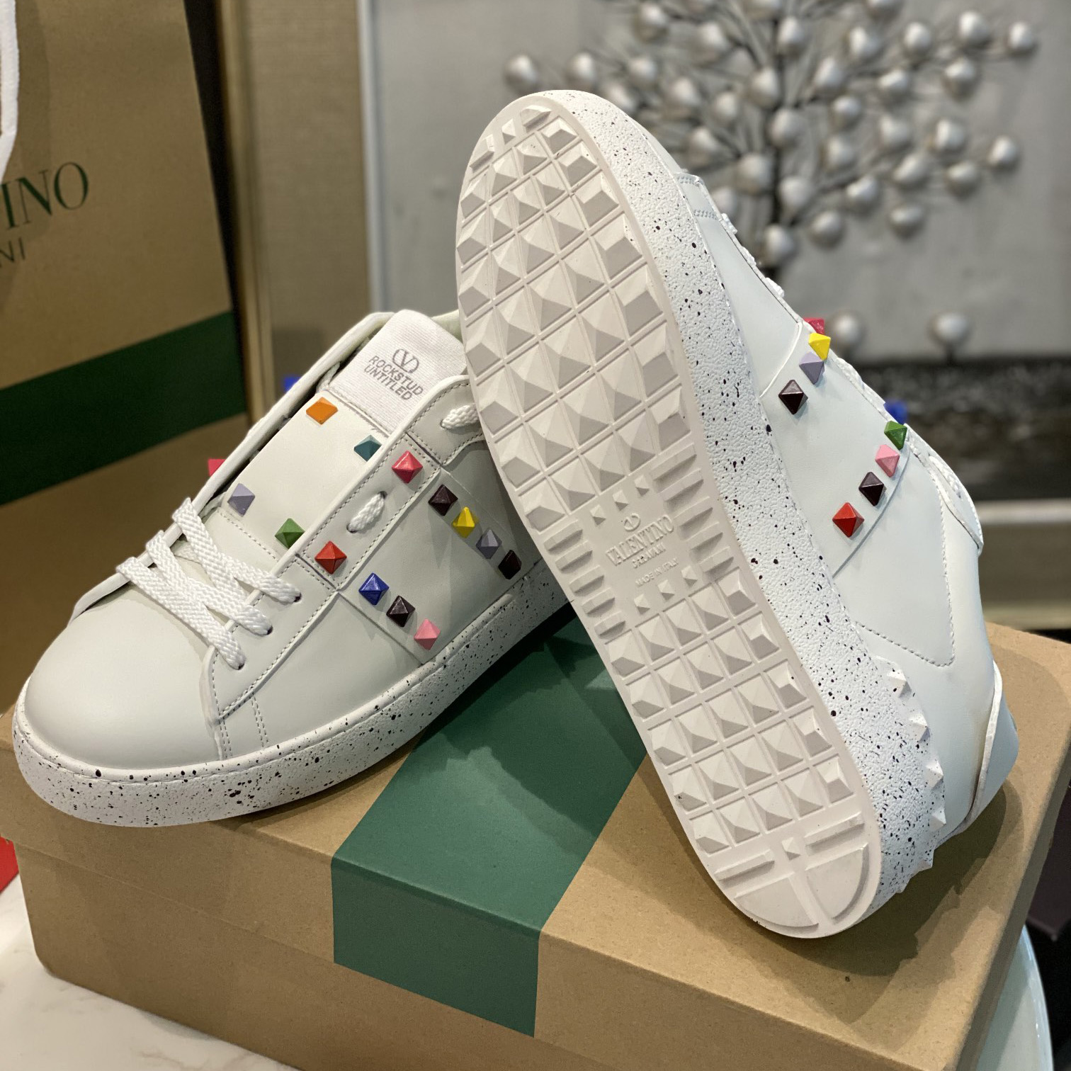 Valenti  Open For A Change Sneaker In Bio-Based Material In White/Multicolor - EUR FASHION
