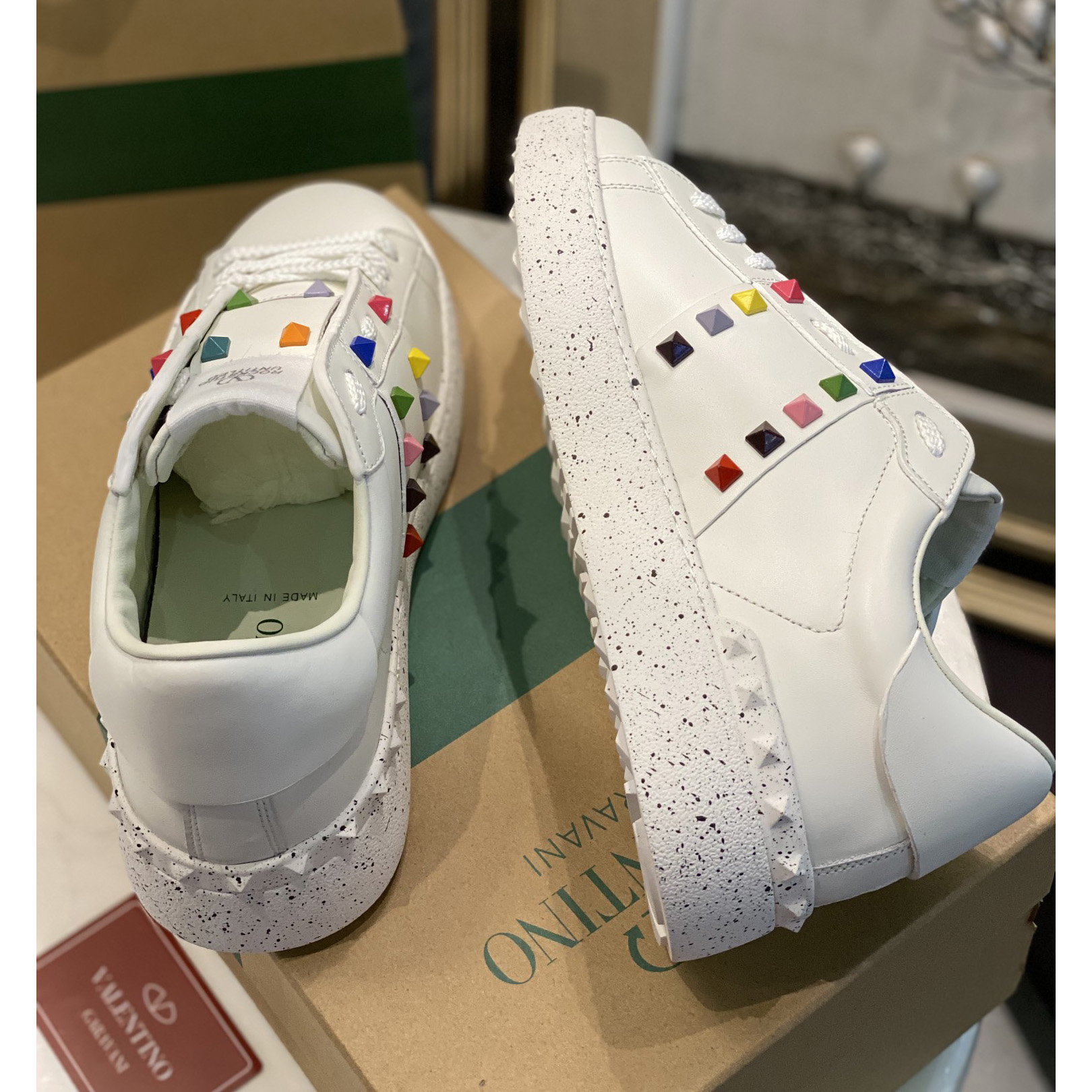 Valenti  Open For A Change Sneaker In Bio-Based Material In White/Multicolor - EUR FASHION