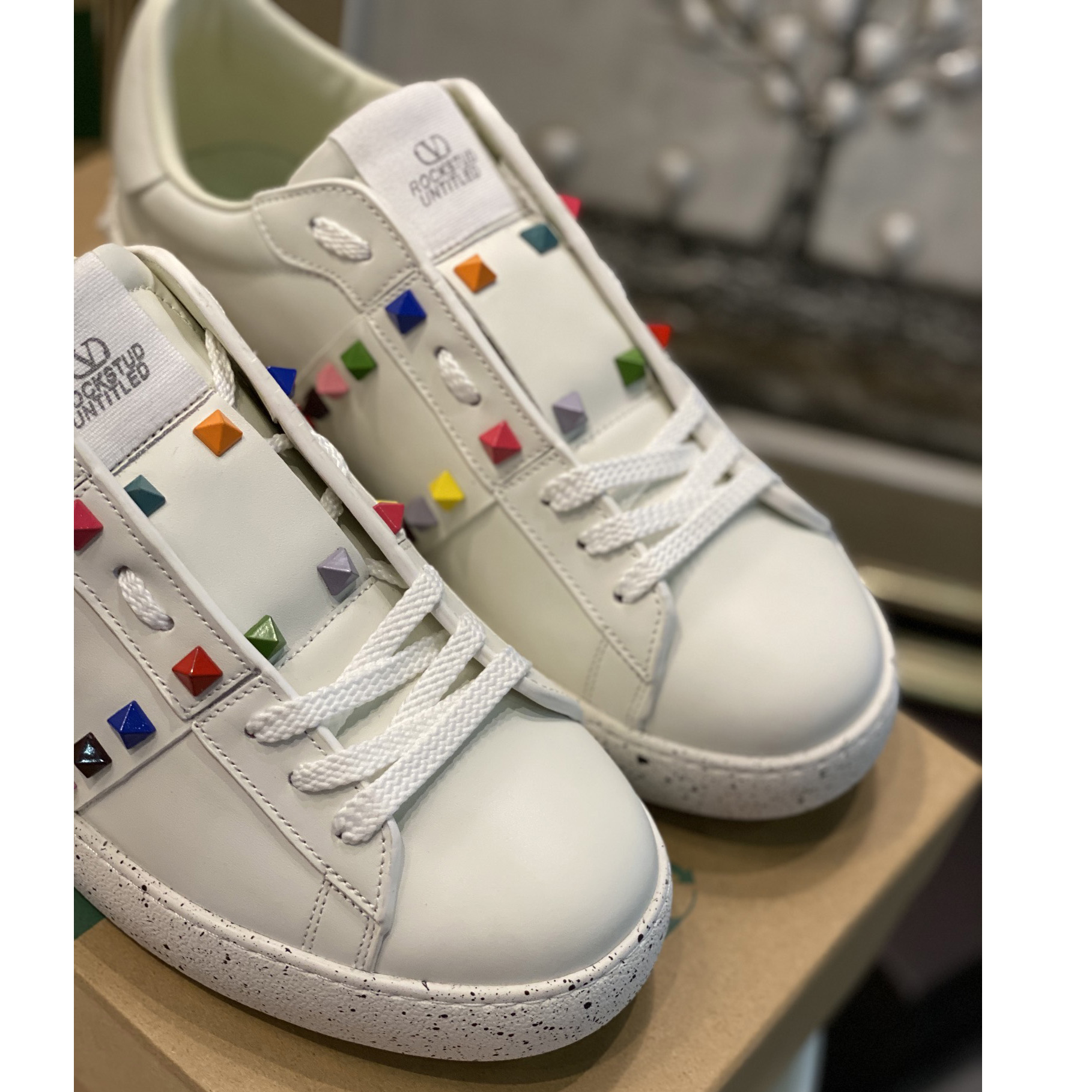Valenti  Open For A Change Sneaker In Bio-Based Material In White/Multicolor - EUR FASHION