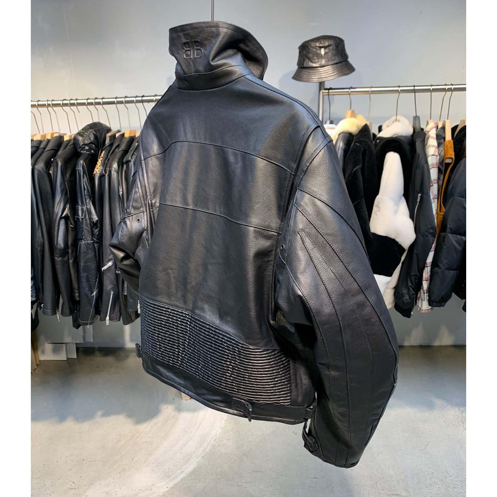 Balenciaga Upcycled Biker Jacket In Black Calfskin - EUR FASHION