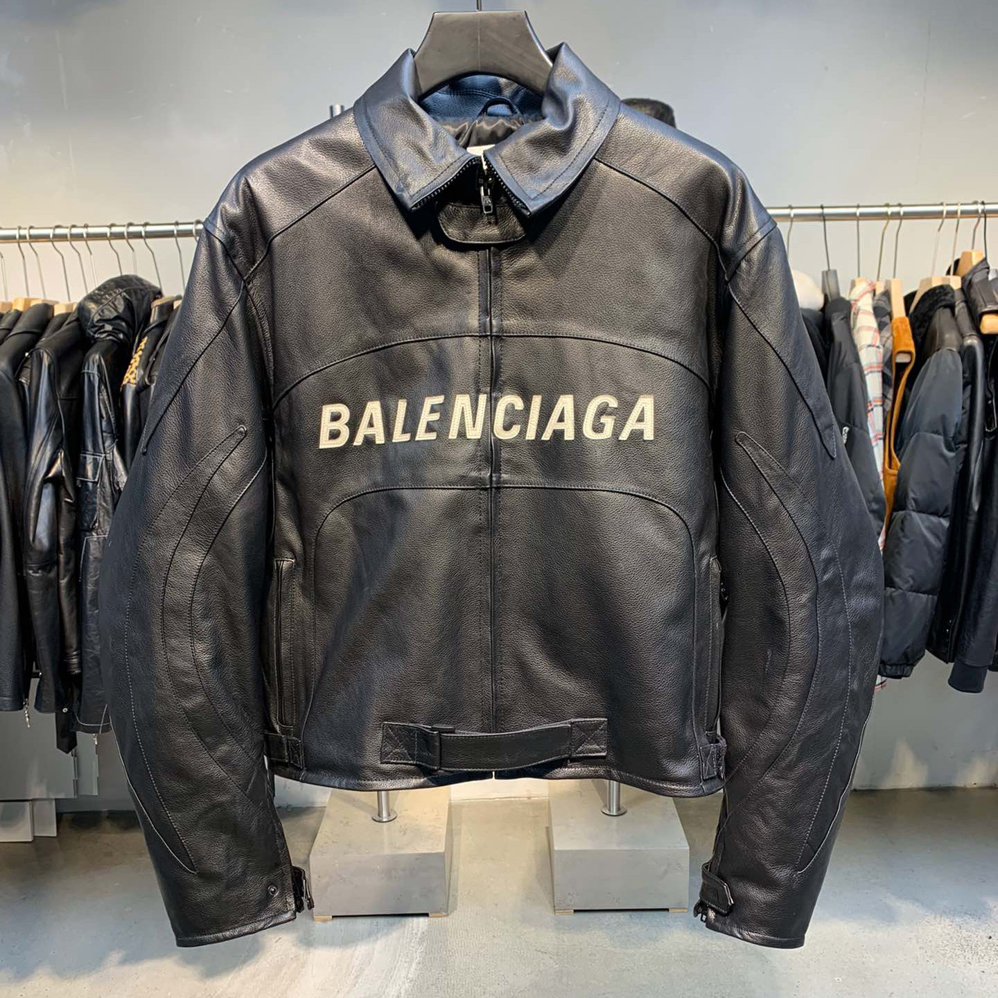 Balenciaga Upcycled Biker Jacket In Black Calfskin - EUR FASHION