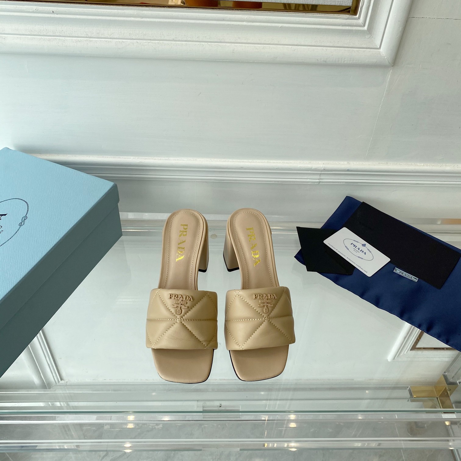 Prada Quilted Nappa Leather Sandals - EUR FASHION