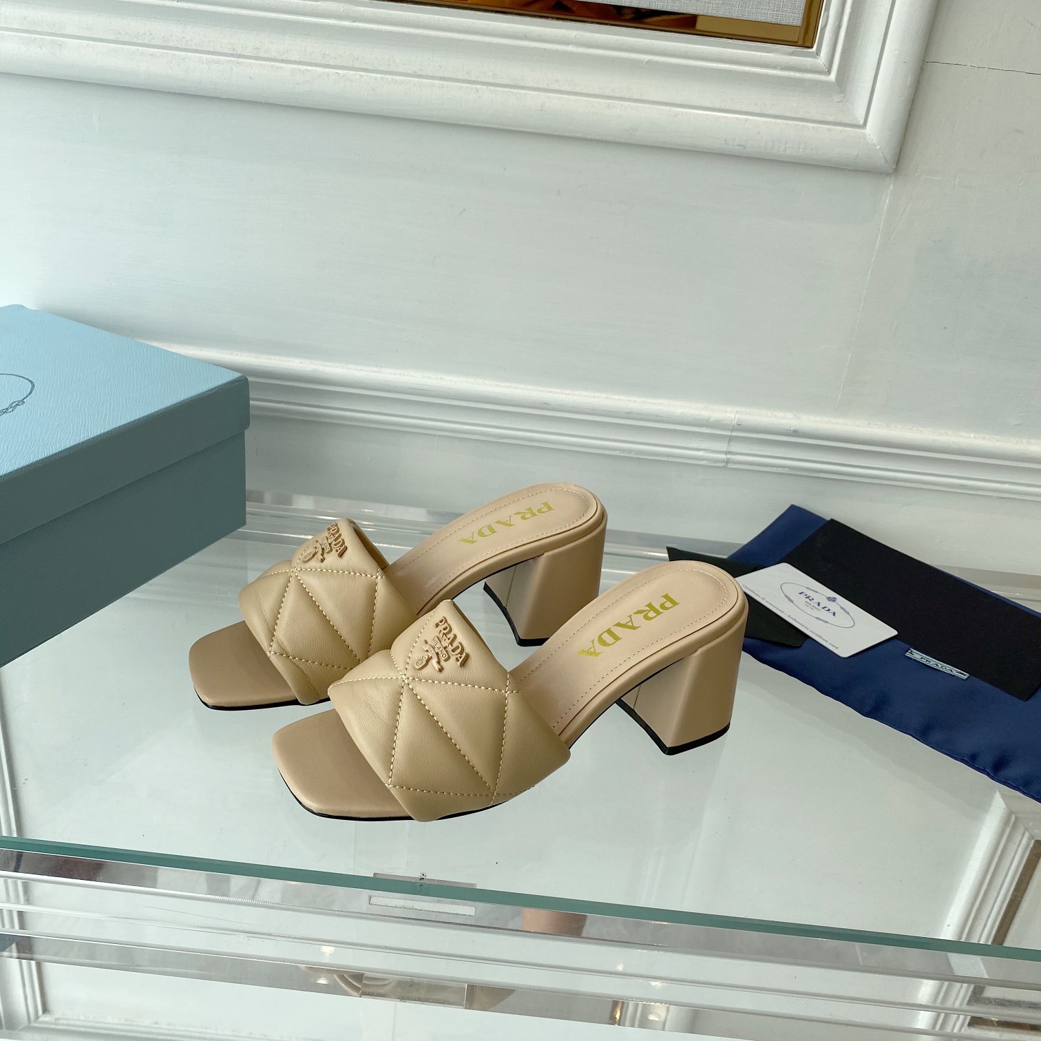 Prada Quilted Nappa Leather Sandals - EUR FASHION