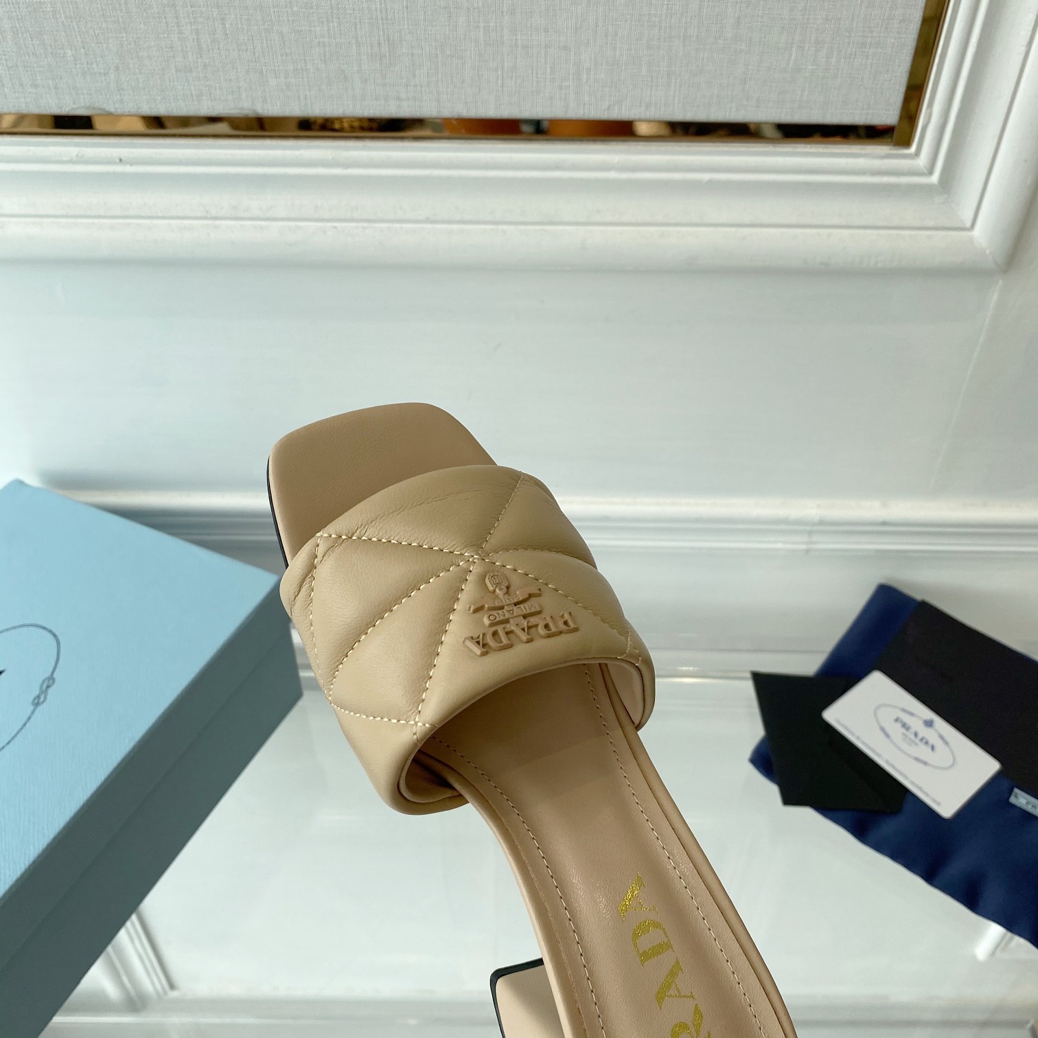 Prada Quilted Nappa Leather Sandals - EUR FASHION