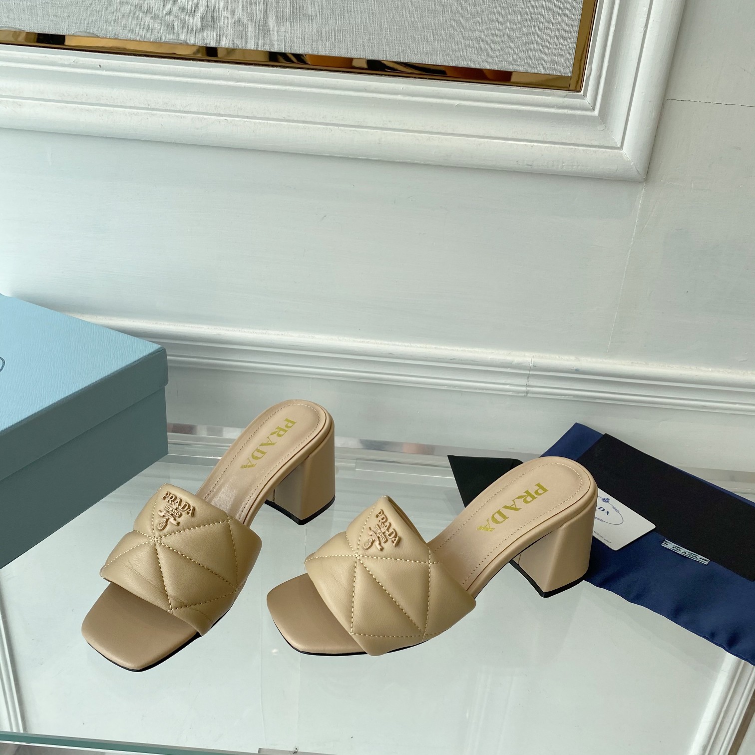 Prada Quilted Nappa Leather Sandals - EUR FASHION