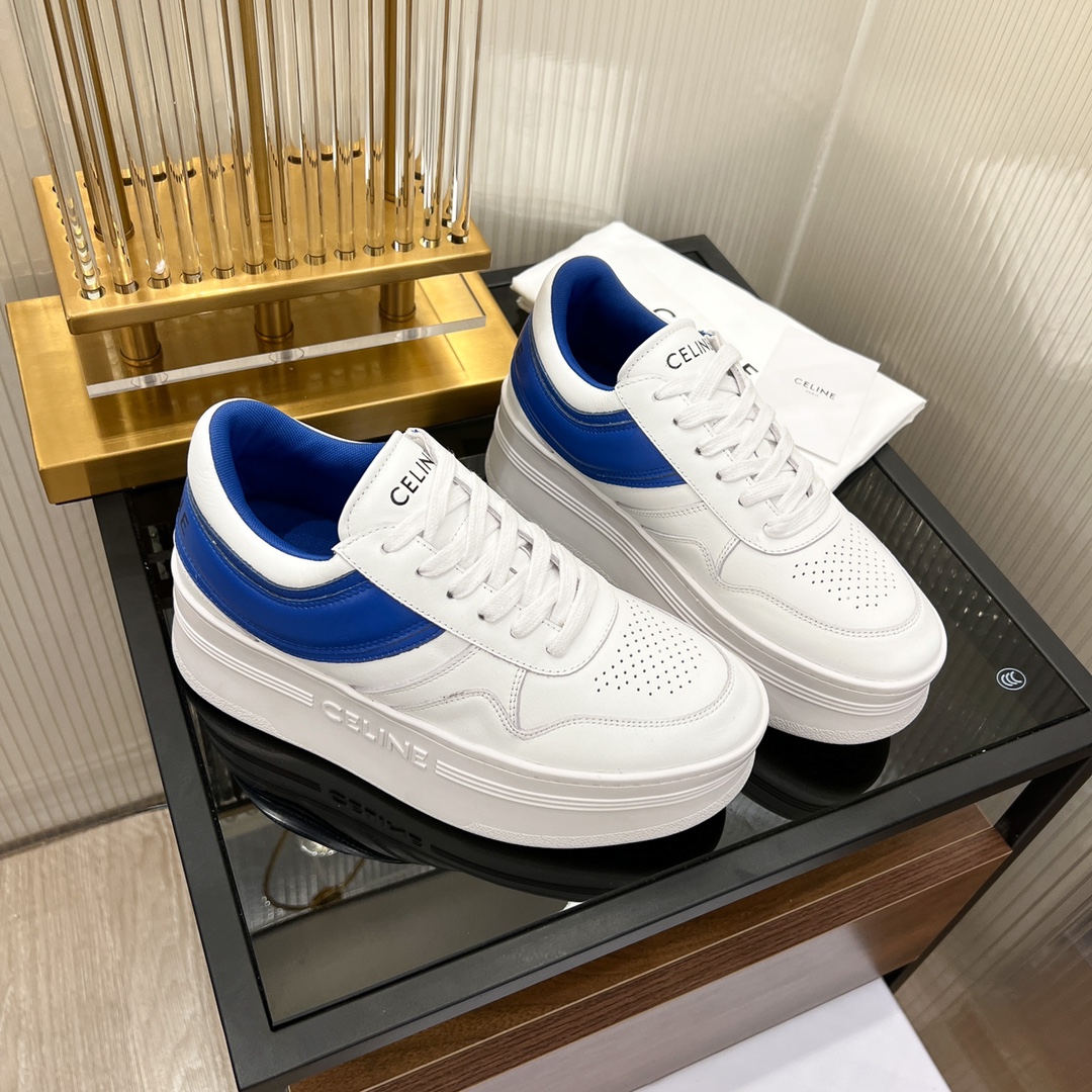 Celine Block Sneakers With Wedge Outsole In Clafskin    - EUR FASHION