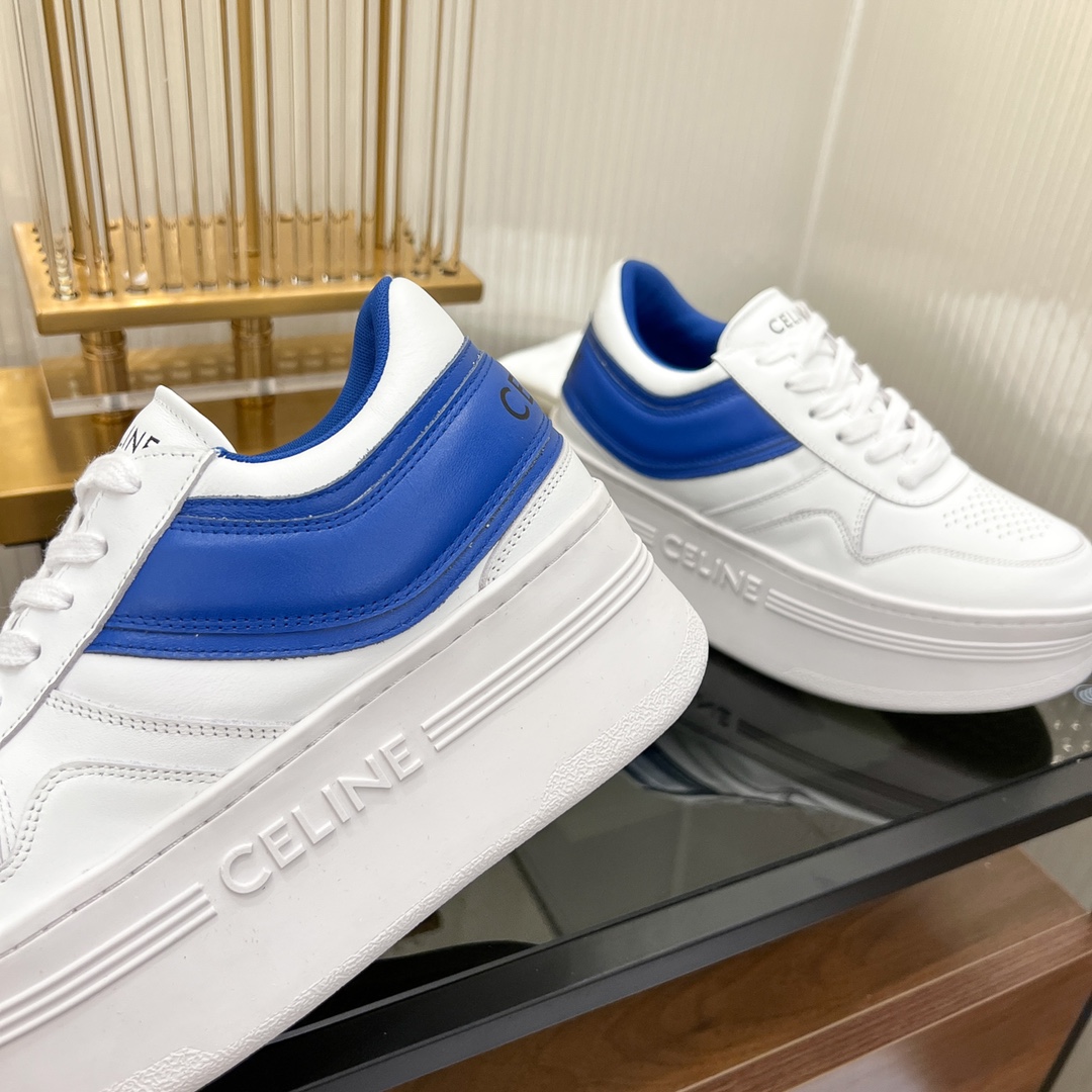 Celine Block Sneakers With Wedge Outsole In Clafskin    - EUR FASHION