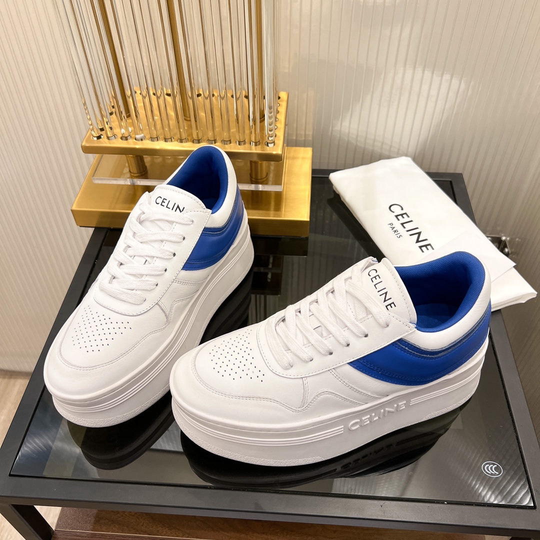 Celine Block Sneakers With Wedge Outsole In Clafskin    - EUR FASHION