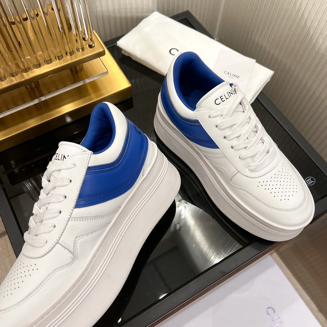 Celine Block Sneakers With Wedge Outsole In Clafskin    - EUR FASHION