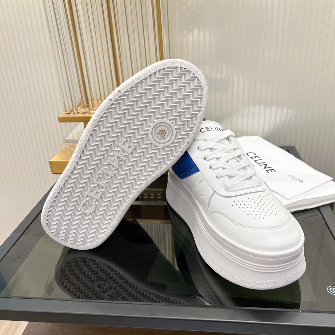 Celine Block Sneakers With Wedge Outsole In Clafskin    - EUR FASHION