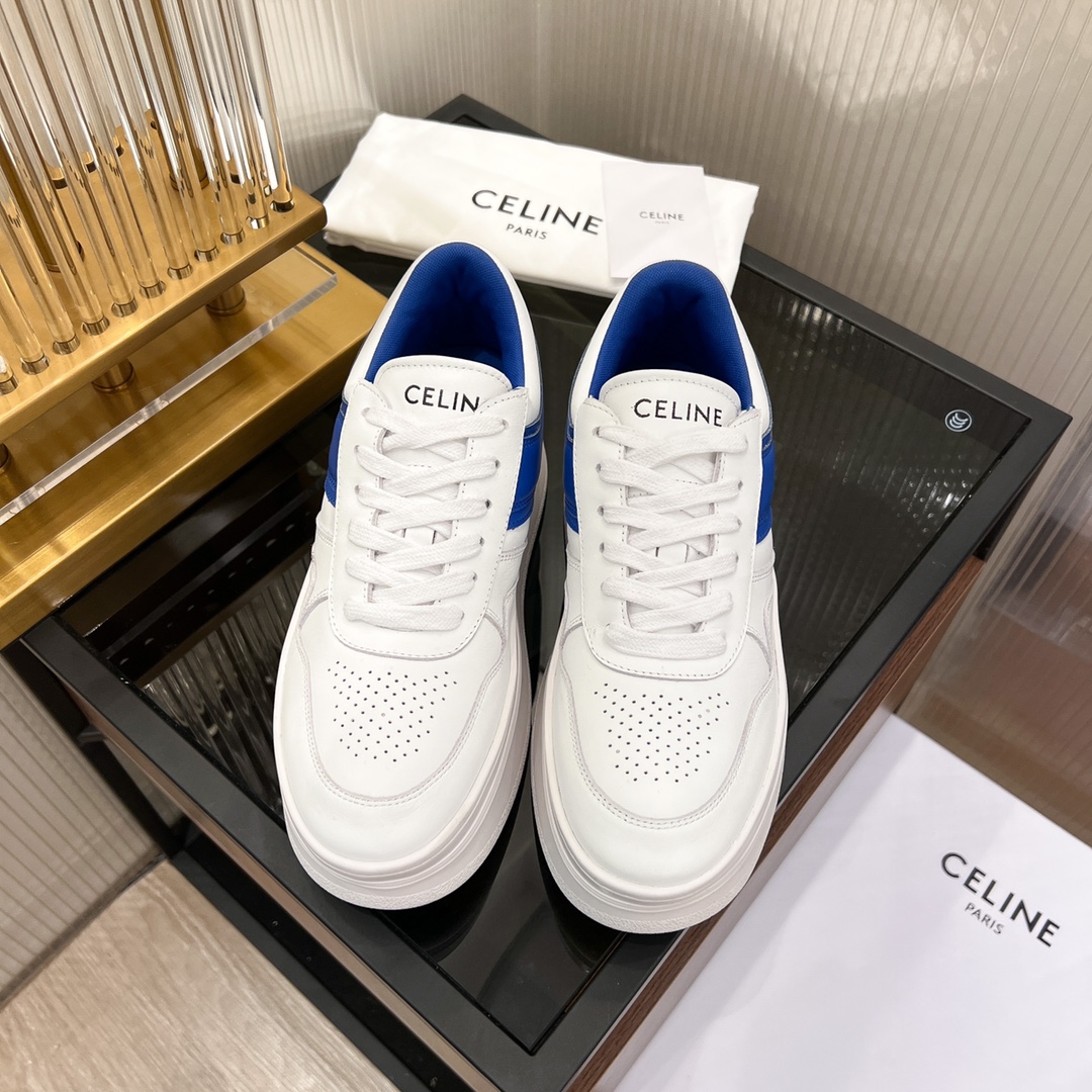 Celine Block Sneakers With Wedge Outsole In Clafskin    - EUR FASHION