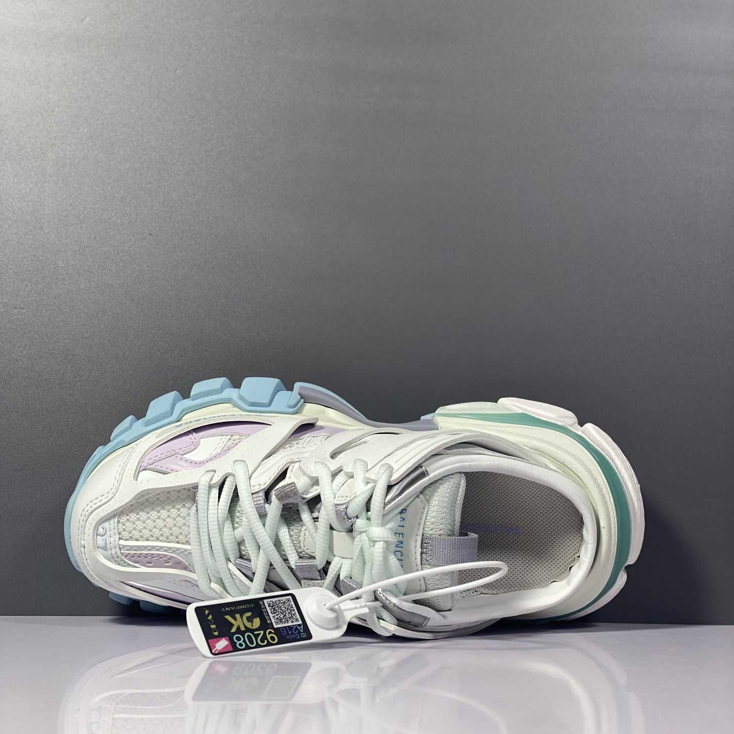 Balenciaga Track Mule In White, Light Blue And Light Pink Mesh And Nylon - EUR FASHION