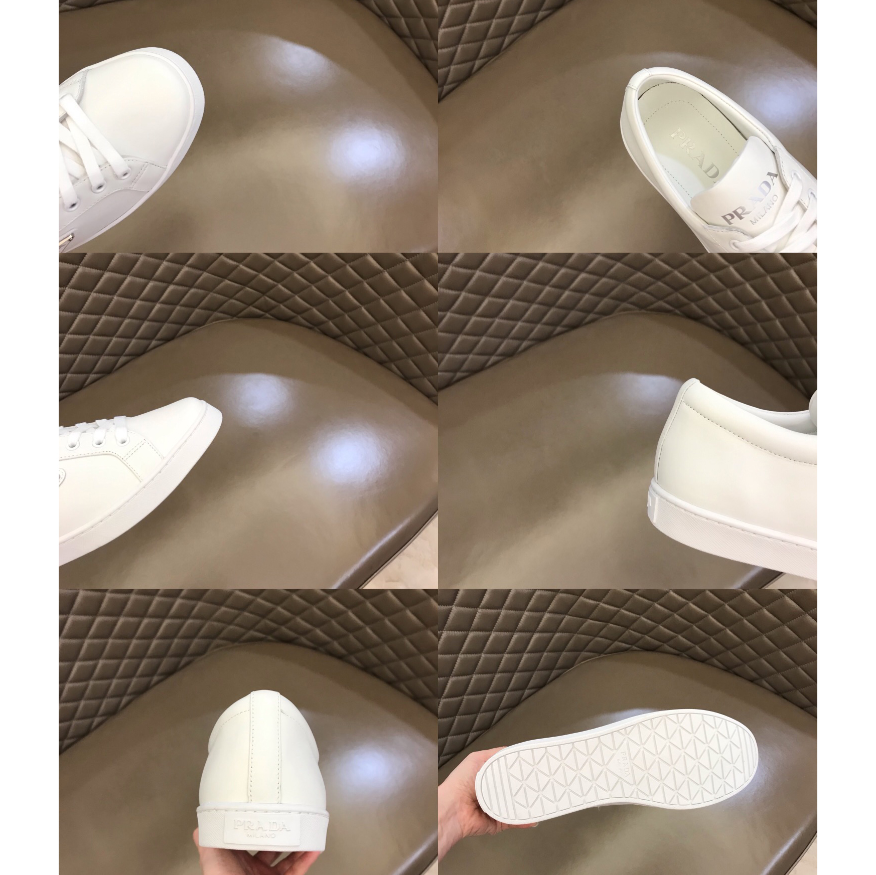 Prada Brushed Leather Sneakers(upon uk size) - EUR FASHION