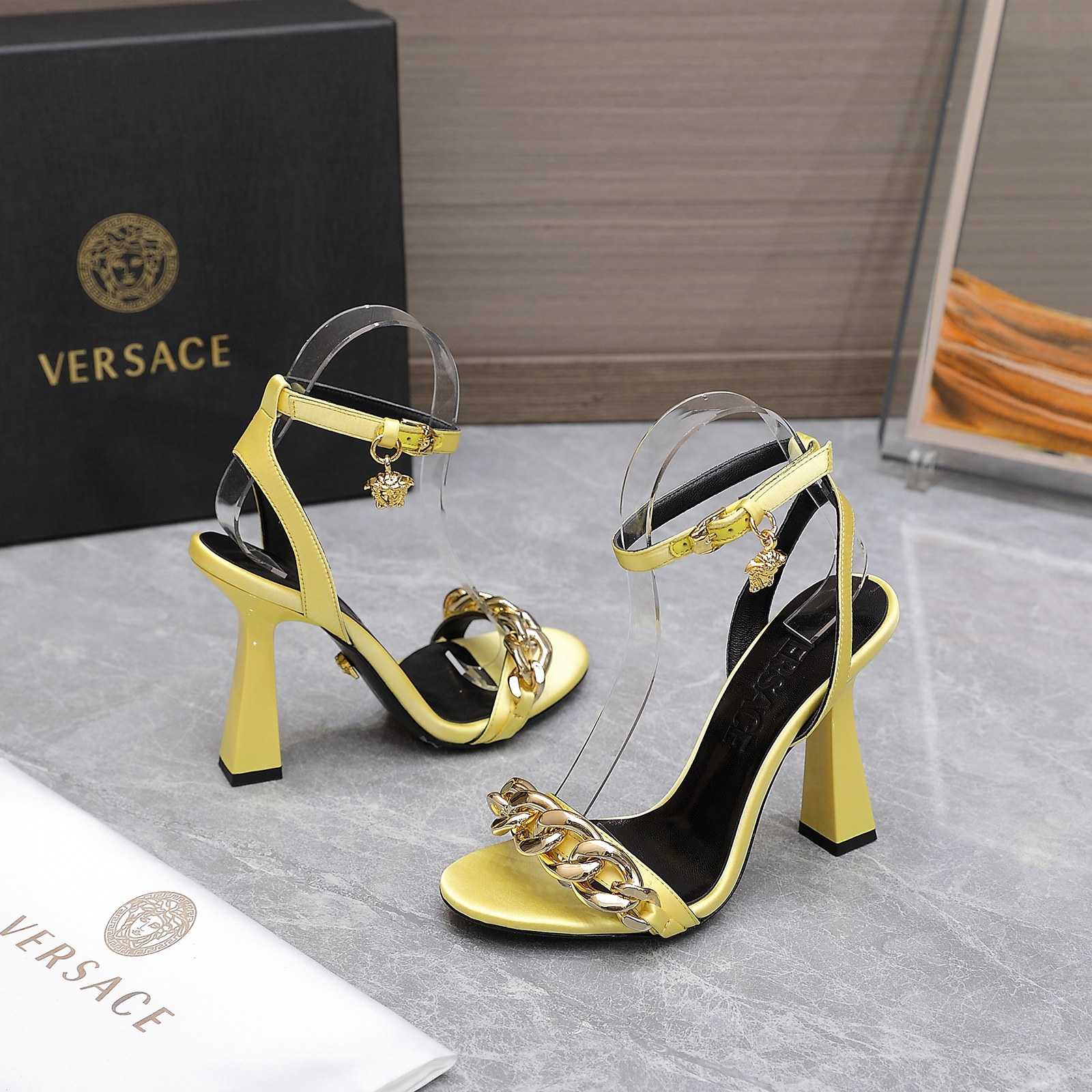 Versace Medusa Chain High Heel Sandals - EUR FASHION