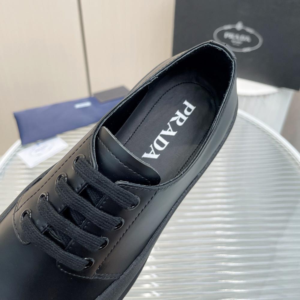 Prada Brushed Leather Derby Shoes - EUR FASHION