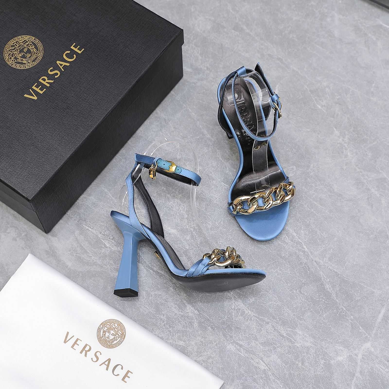 Versace Medusa Chain High Heel Sandals - EUR FASHION