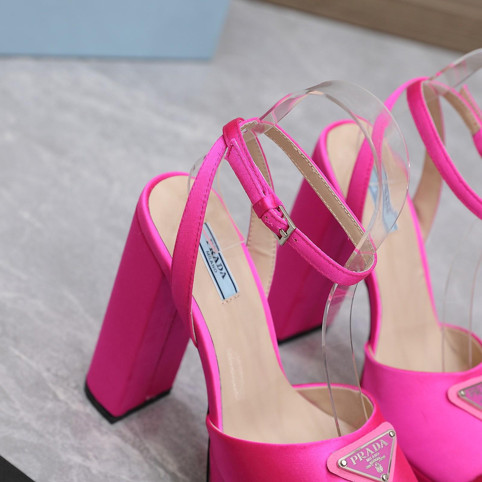 Prada High-Heeled Satin Sandals - EUR FASHION