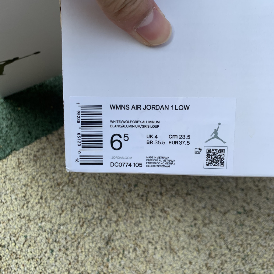 Air Jordan 1 Low White Wolf Grey Sneaker    DC0774-105 - EUR FASHION