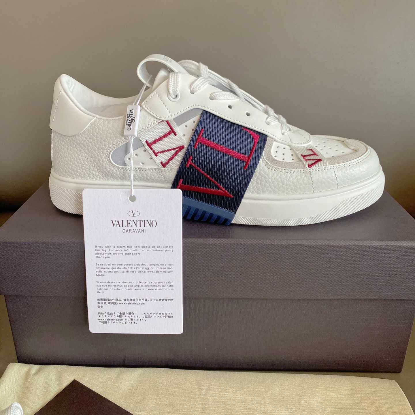 Valenti Low-Top Calfskin Vl7n Sneaker With Bands - EUR FASHION
