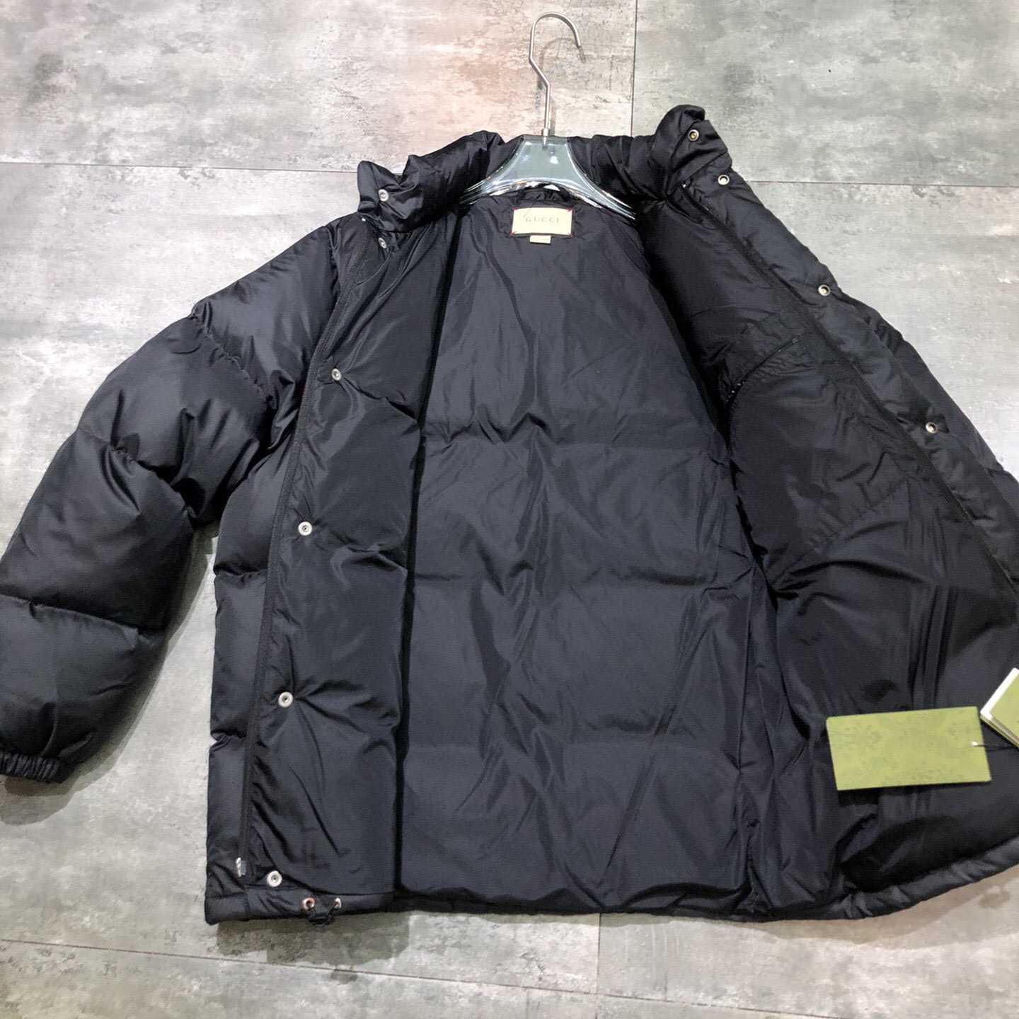 Gucci Padded Nylon Bomber Jacket With Web - EUR FASHION