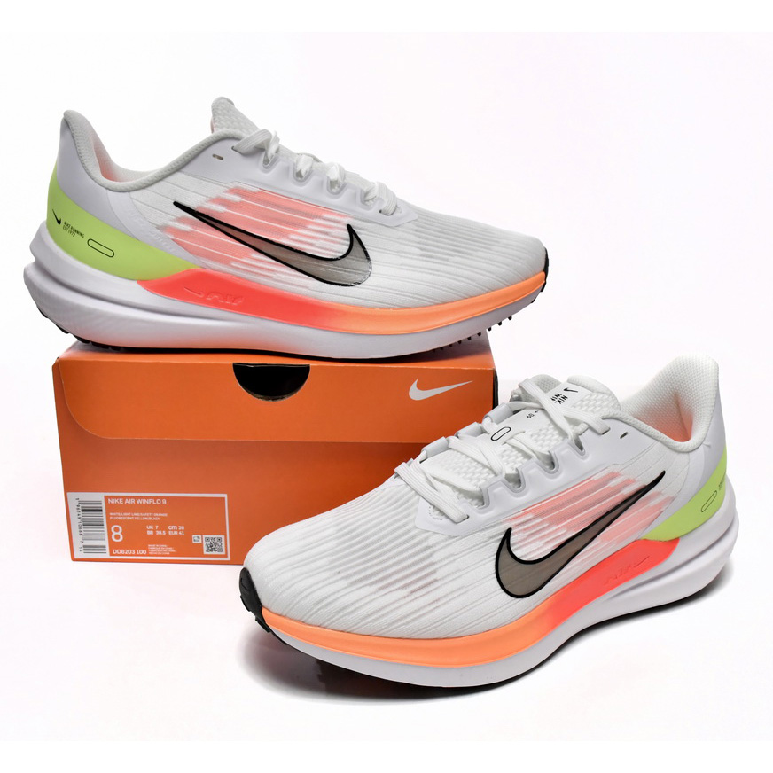 Nike Air Winflo 9 White Orange Sneaker    DD6203-100 - EUR FASHION