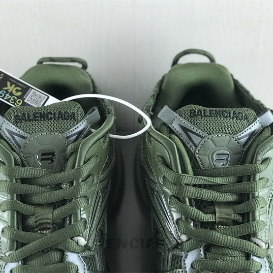 Balenciaga Runner Sneaker In Dark Green Mesh And Nylon - EUR FASHION