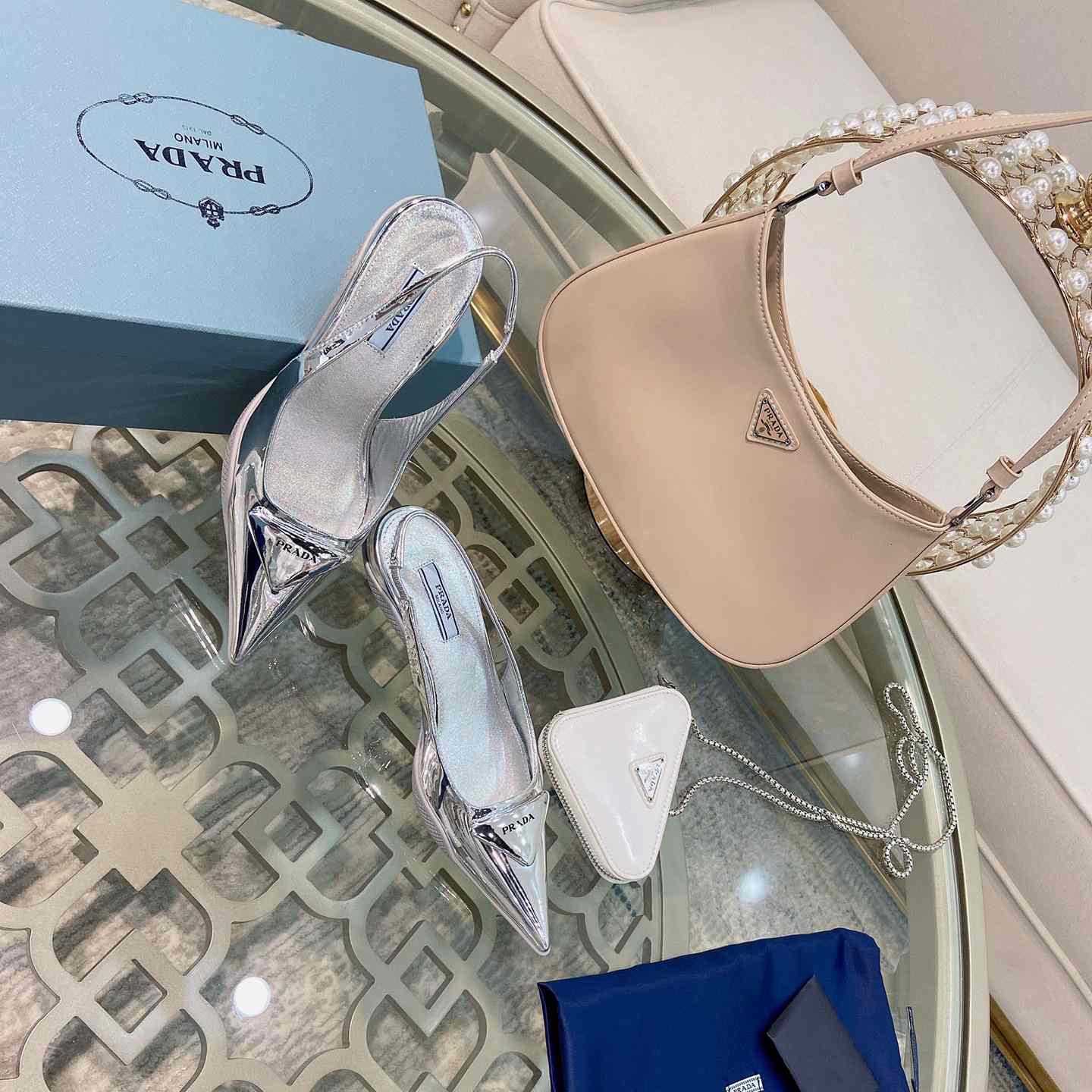 Prada Brushed Leather Slingback Pumps - EUR FASHION