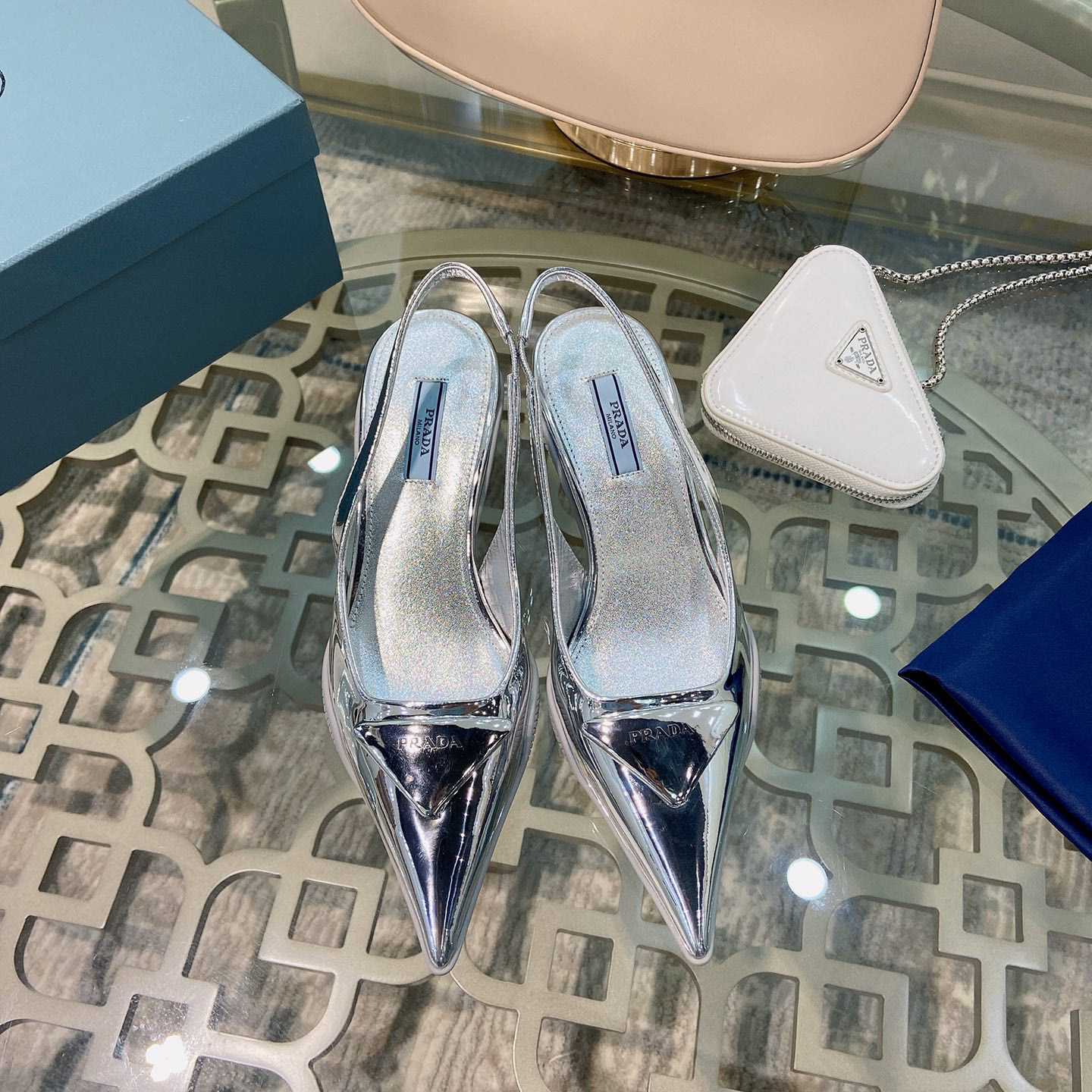Prada Brushed Leather Slingback Pumps - EUR FASHION