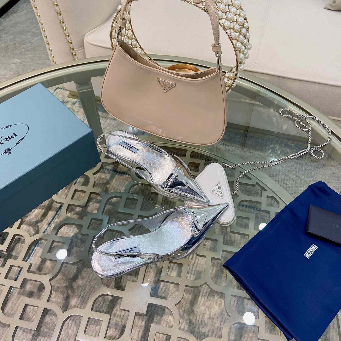 Prada Brushed Leather Slingback Pumps - EUR FASHION