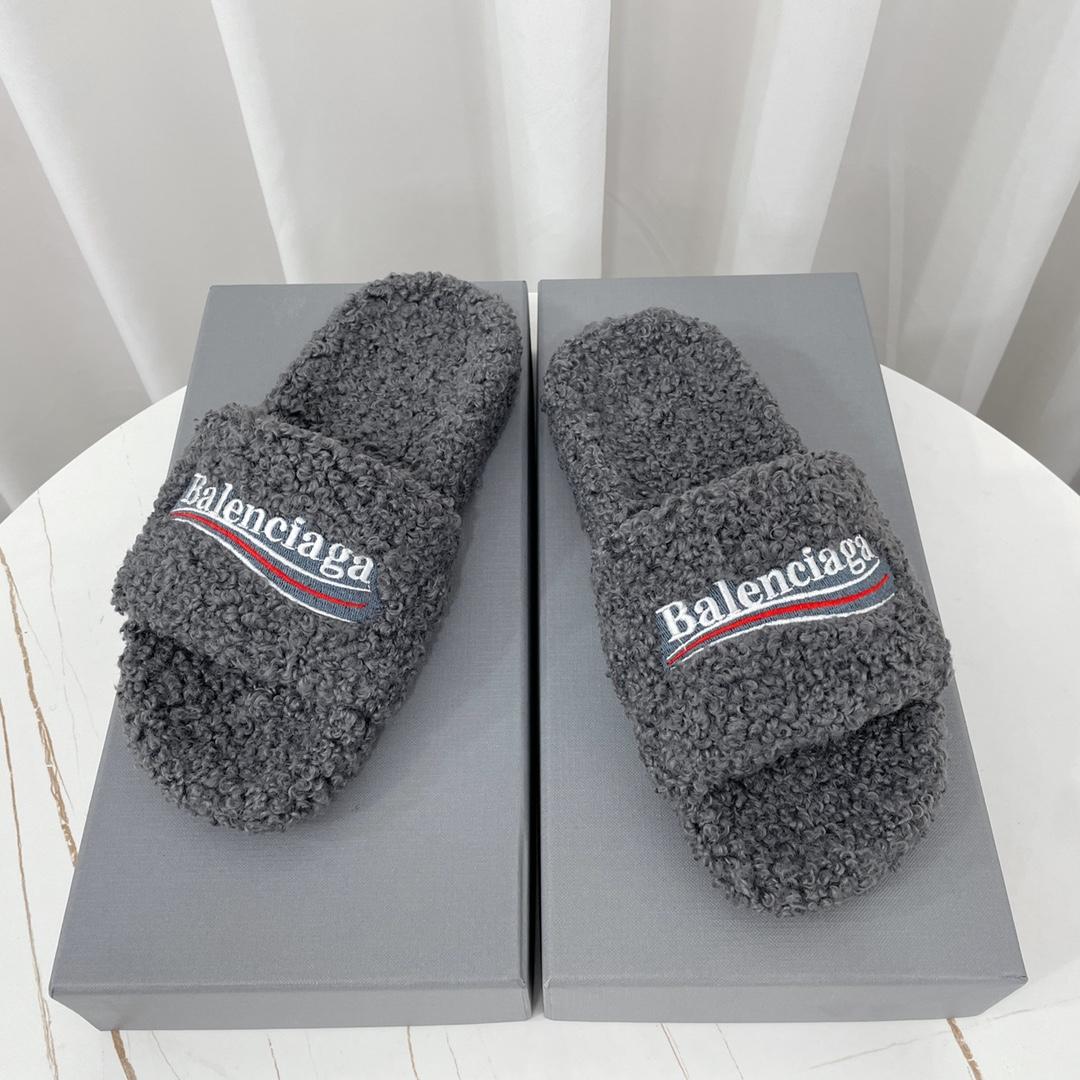 Balenciaga Furry Slide Sandal - EUR FASHION
